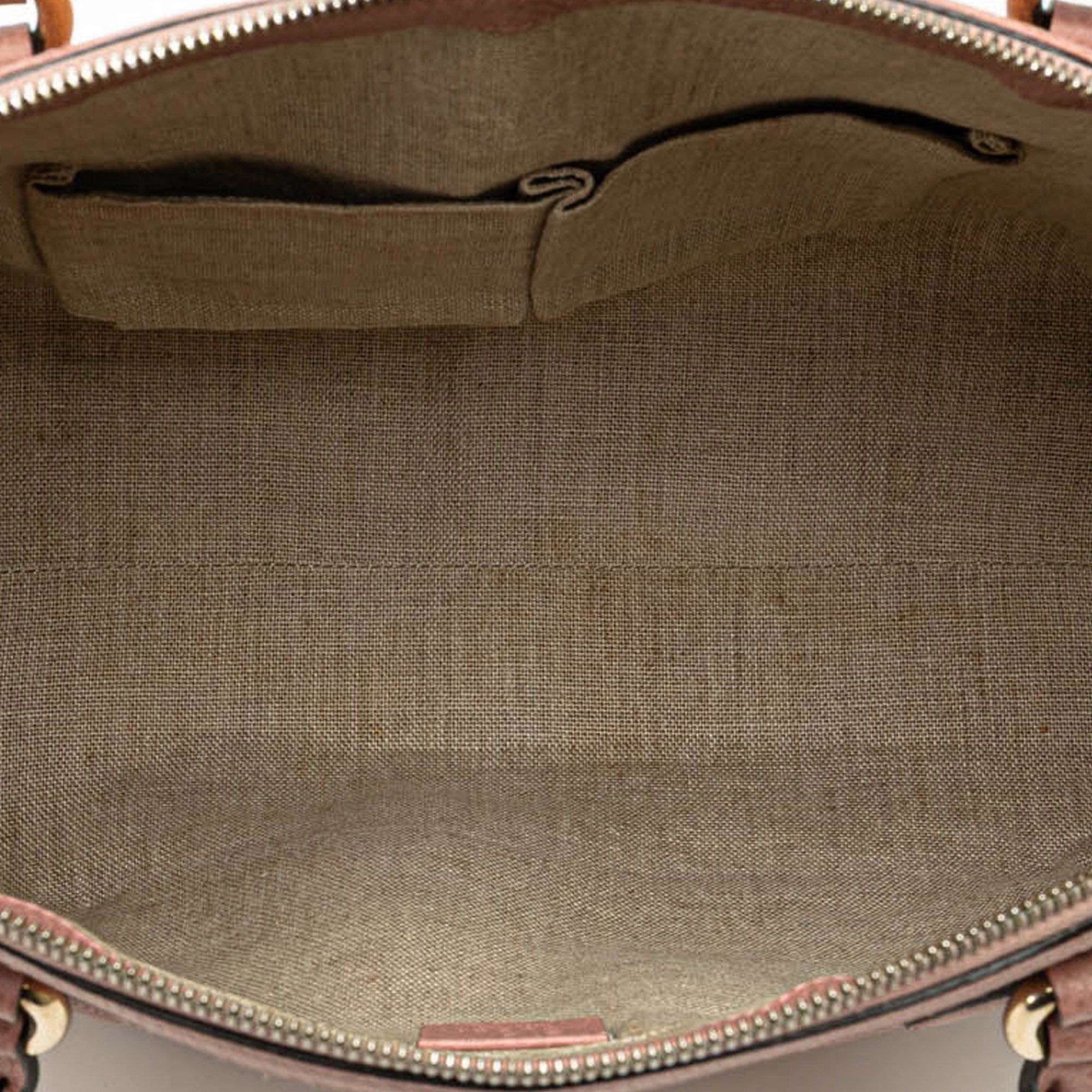 Gucci Gucci Medium Leather GG Charm Dome Satchel Pink Size ONE SIZE - 4 Thumbnail