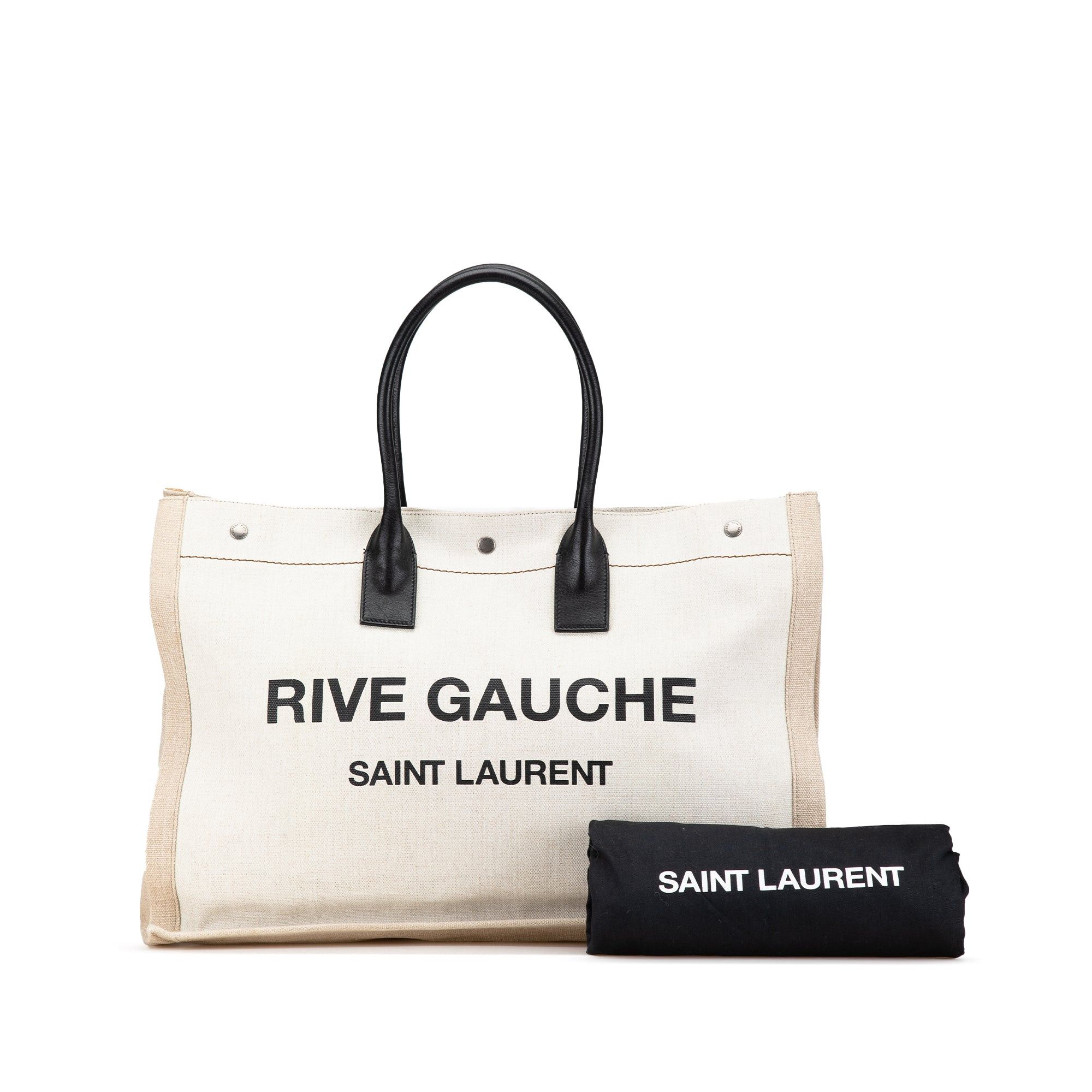 Saint Laurent Paris Saint Laurent Canvas Rive Gauche Tote White Size ONE SIZE - 13 Thumbnail