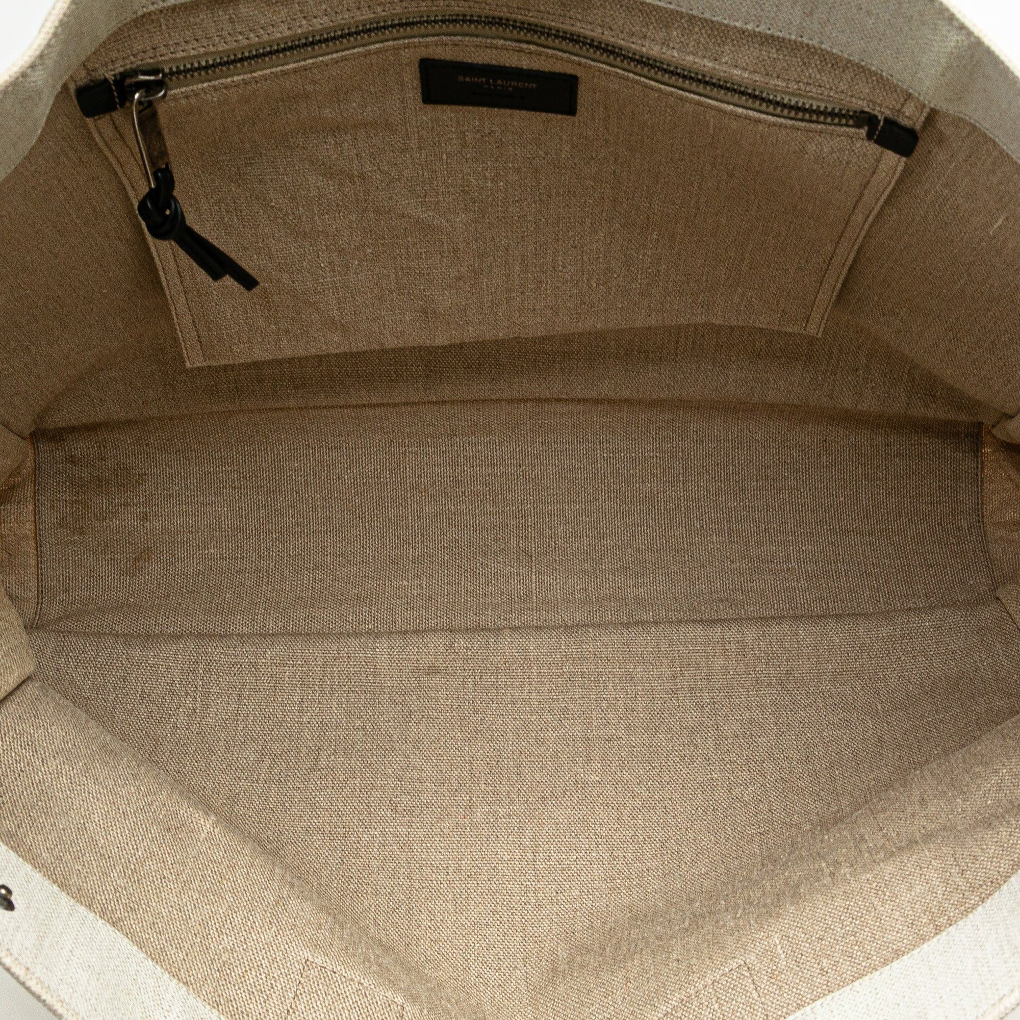 Saint Laurent Paris Saint Laurent Canvas Rive Gauche Tote White Size ONE SIZE - 4 Thumbnail