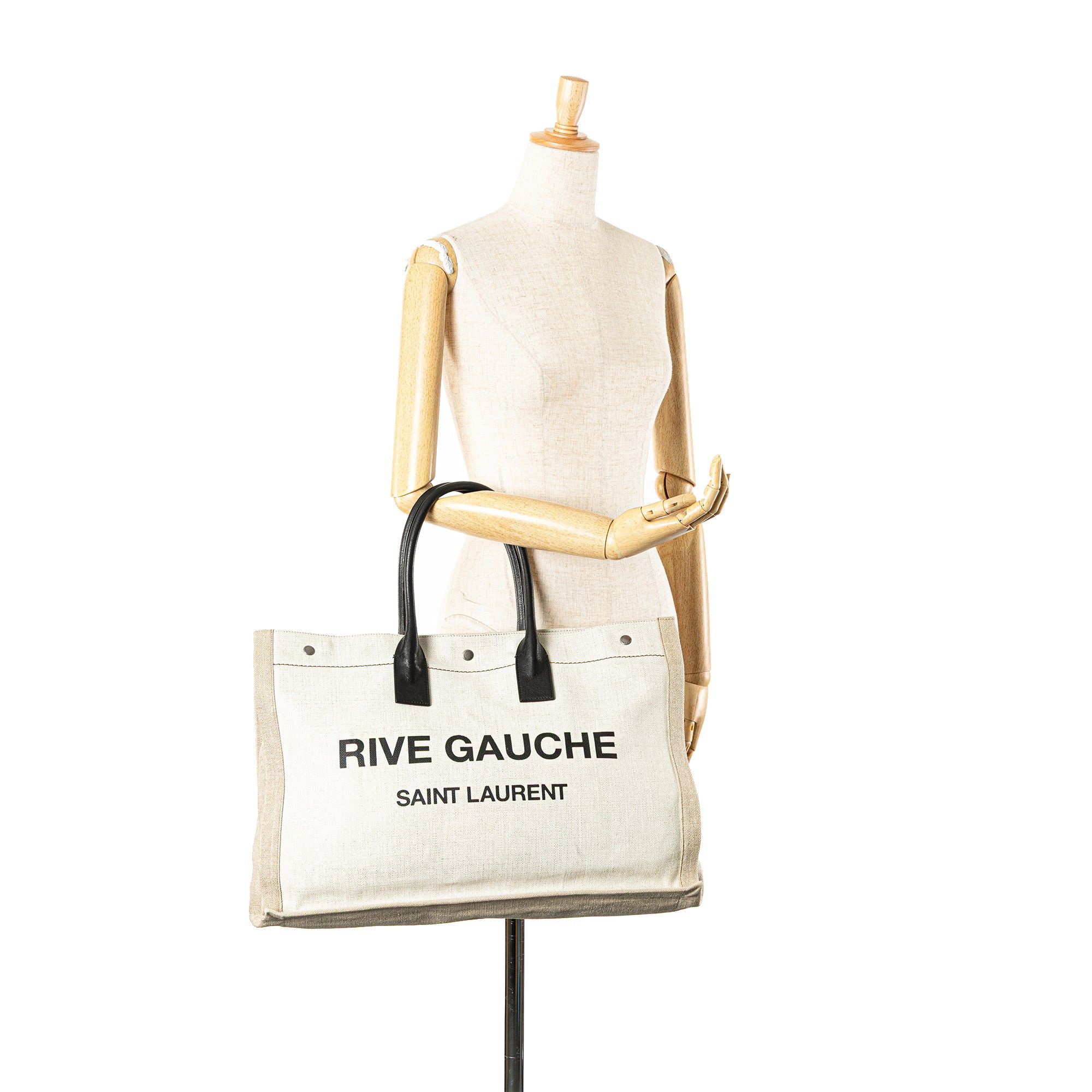 Saint Laurent Paris Saint Laurent Canvas Rive Gauche Tote White Size ONE SIZE - 12 Thumbnail