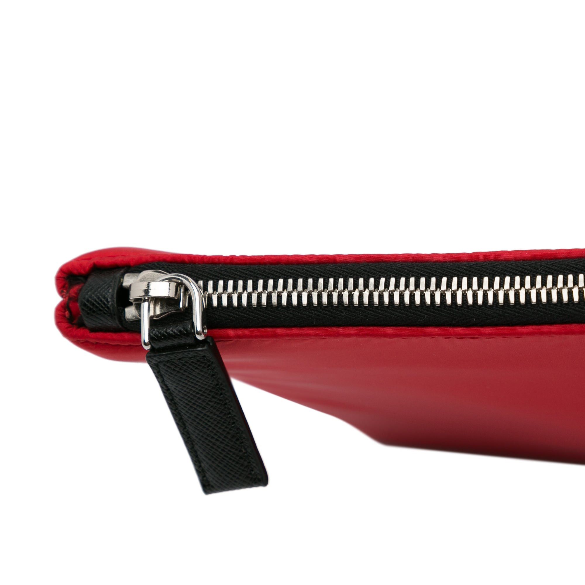 Prada Prada Tessuto Soft Zip Clutch Red Size ONE SIZE - 10 Thumbnail