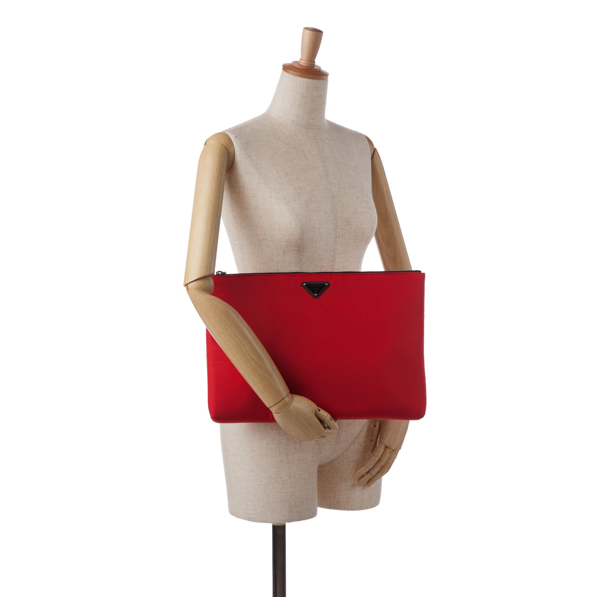 Prada Prada Tessuto Soft Zip Clutch Red Size ONE SIZE - 11 Thumbnail