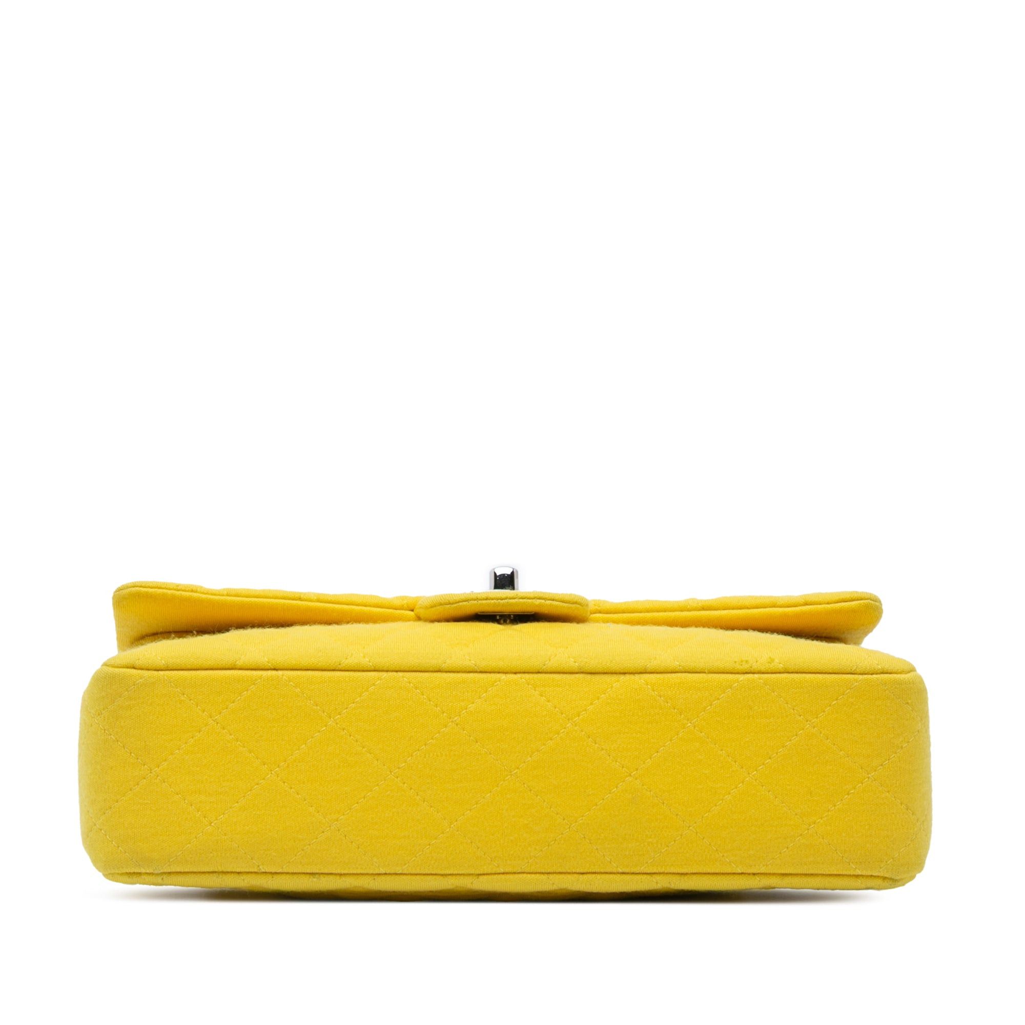 Chanel Chanel Medium Classic Jersey Double Flap Yellow Size ONE SIZE - 3 Thumbnail