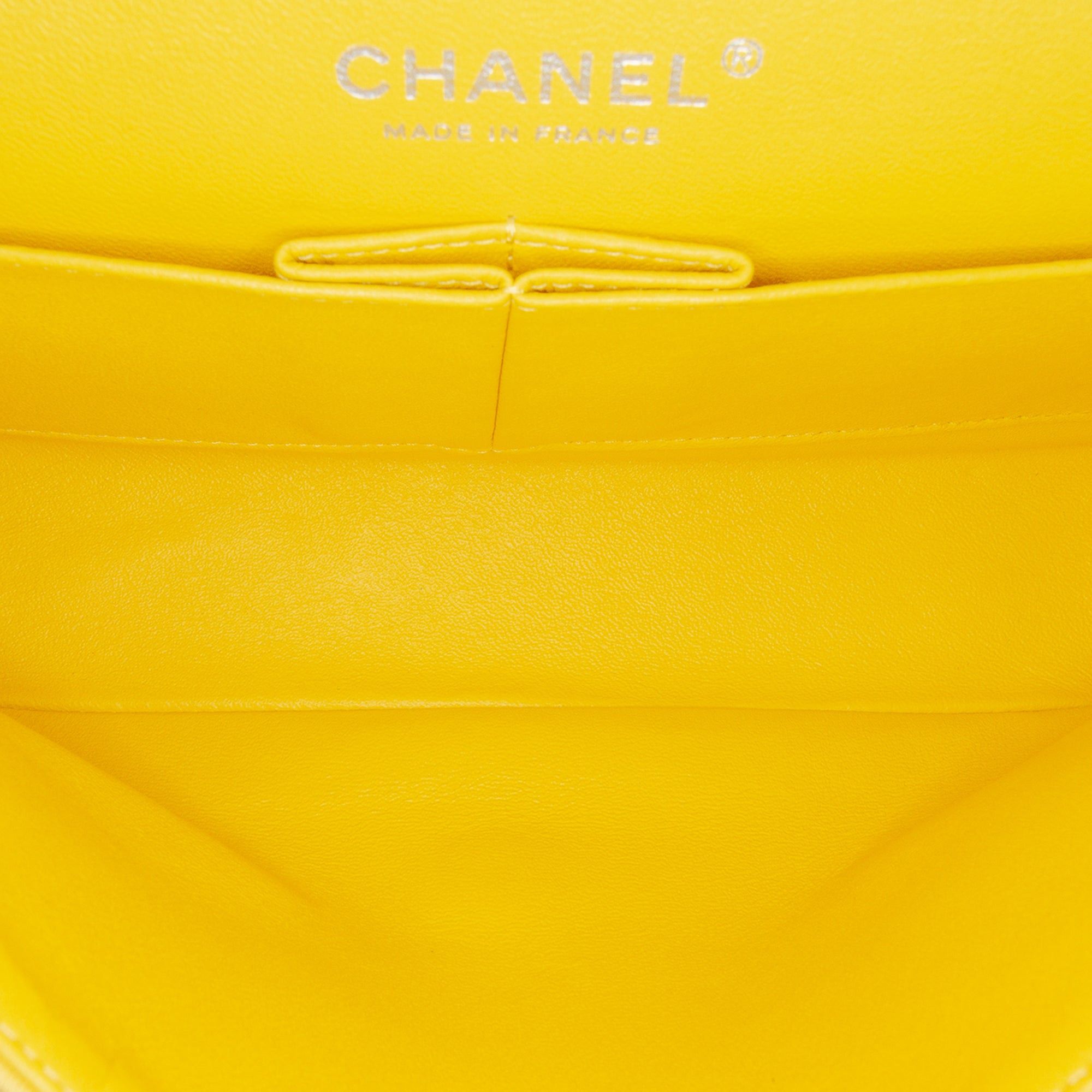 Chanel Chanel Medium Classic Jersey Double Flap Yellow Size ONE SIZE - 4 Thumbnail