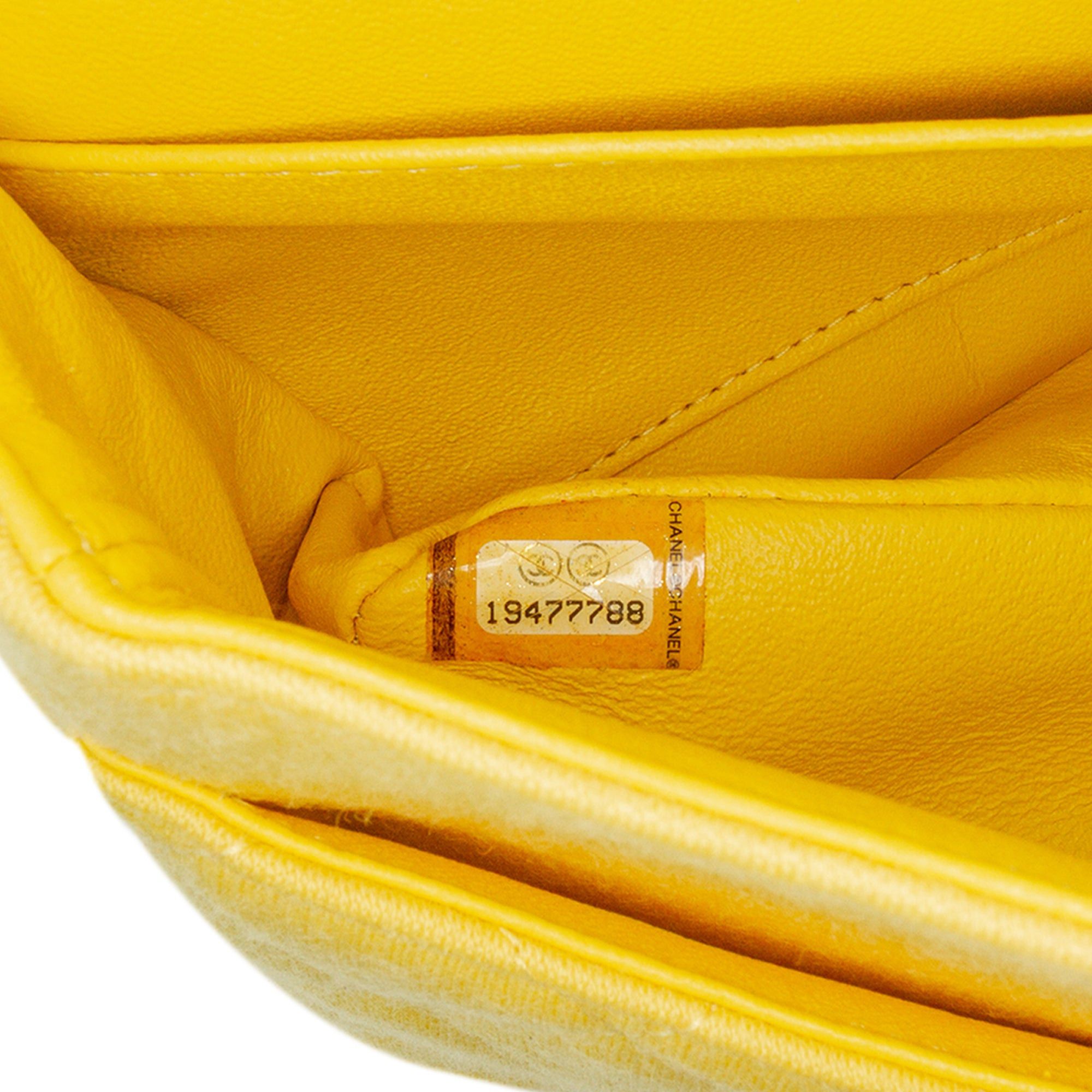 Chanel Chanel Medium Classic Jersey Double Flap Yellow Size ONE SIZE - 6 Thumbnail