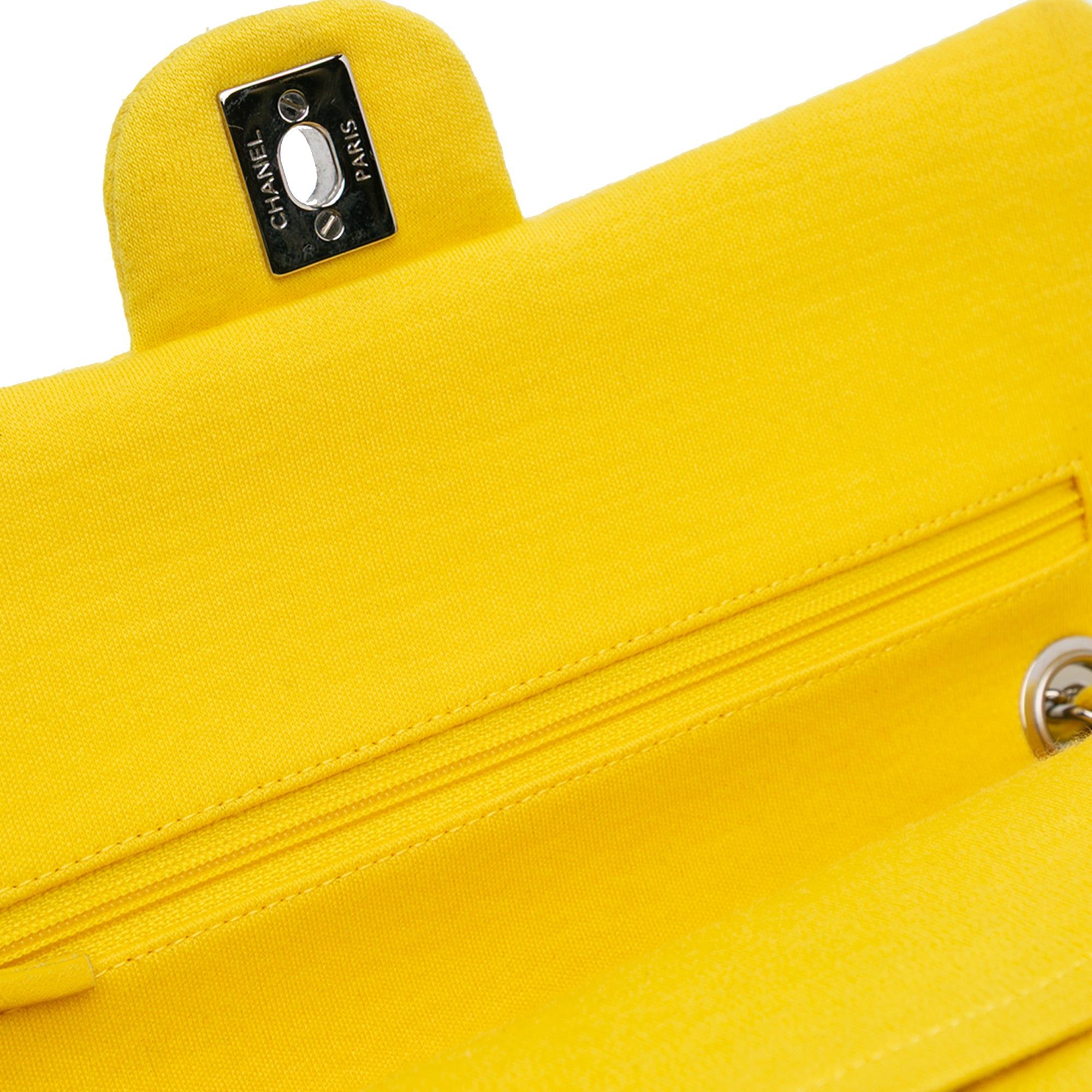 Chanel Chanel Medium Classic Jersey Double Flap Yellow Size ONE SIZE - 7 Thumbnail