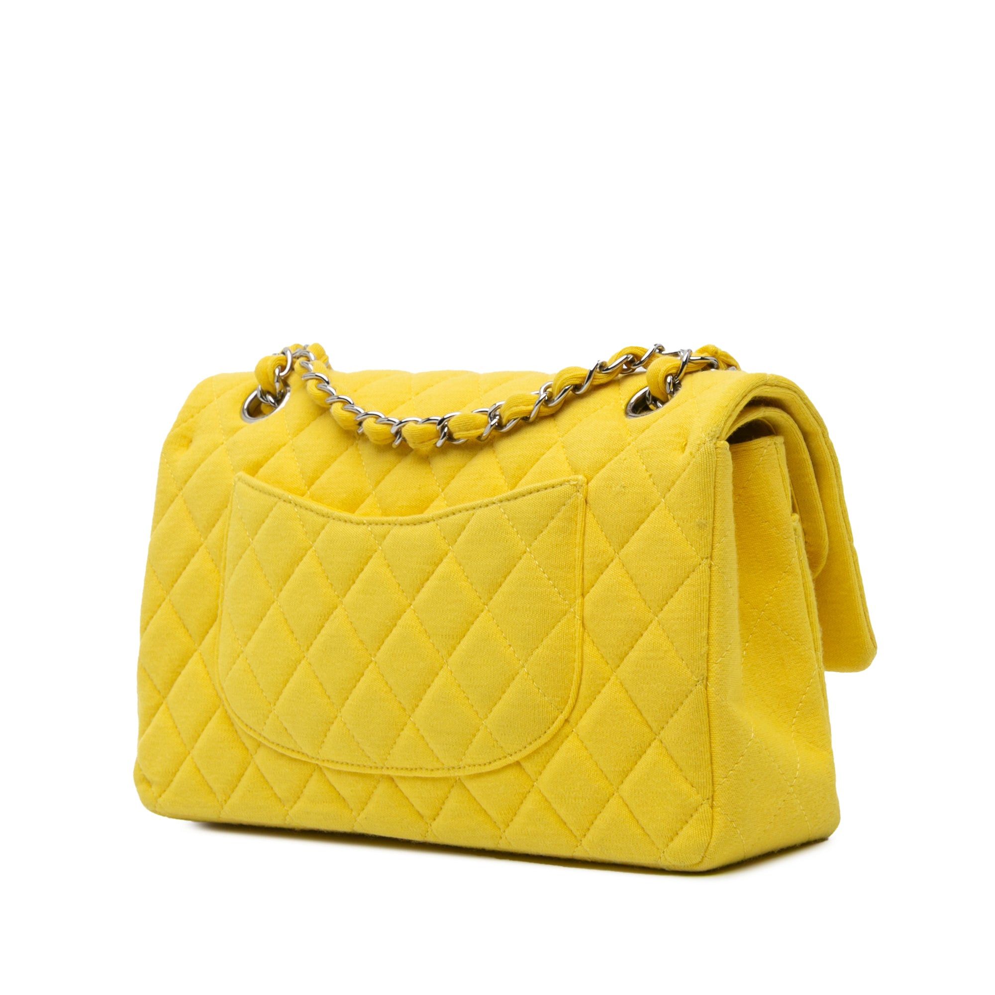 Chanel Chanel Medium Classic Jersey Double Flap Yellow Size ONE SIZE - 2 Thumbnail