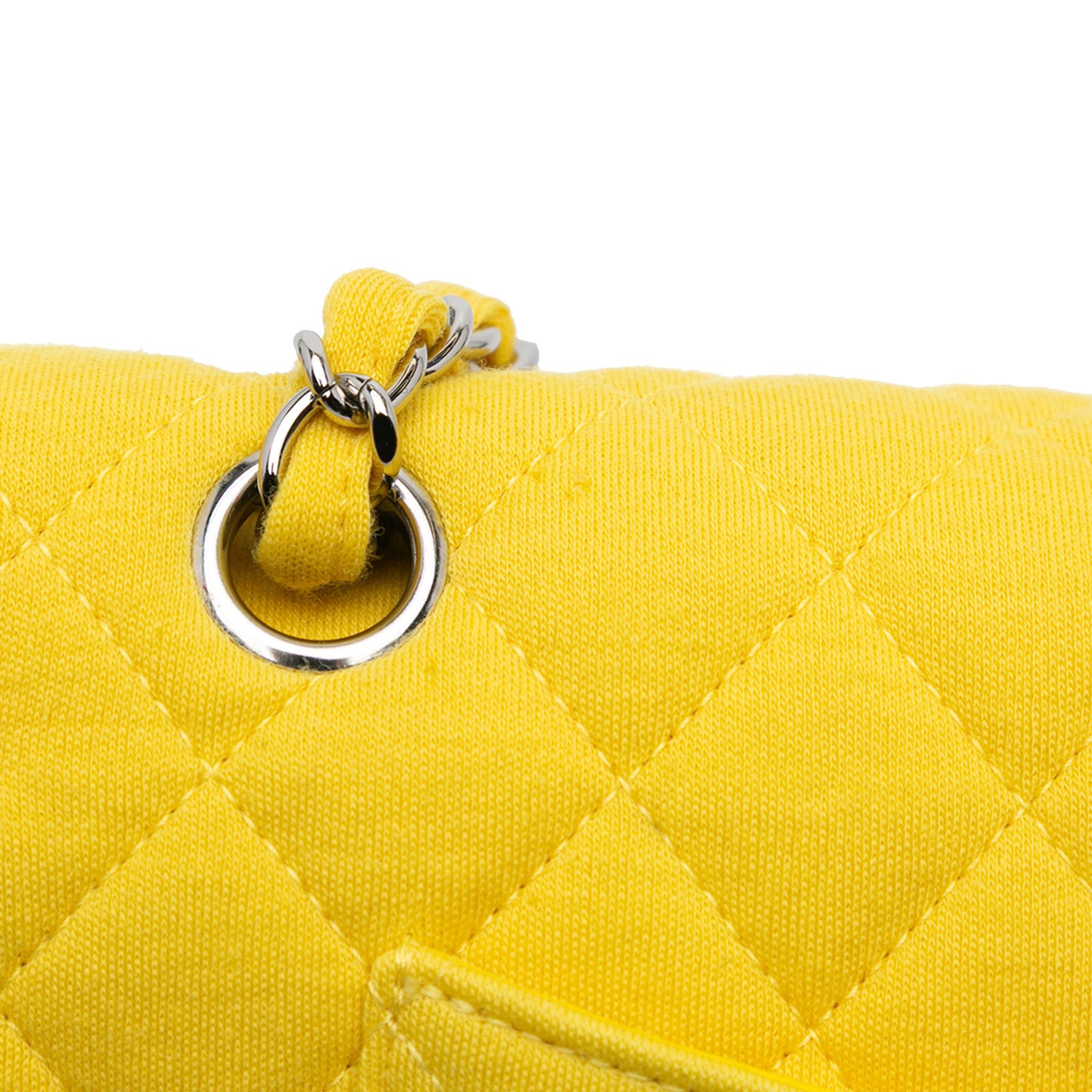 Chanel Chanel Medium Classic Jersey Double Flap Yellow Size ONE SIZE - 8 Thumbnail