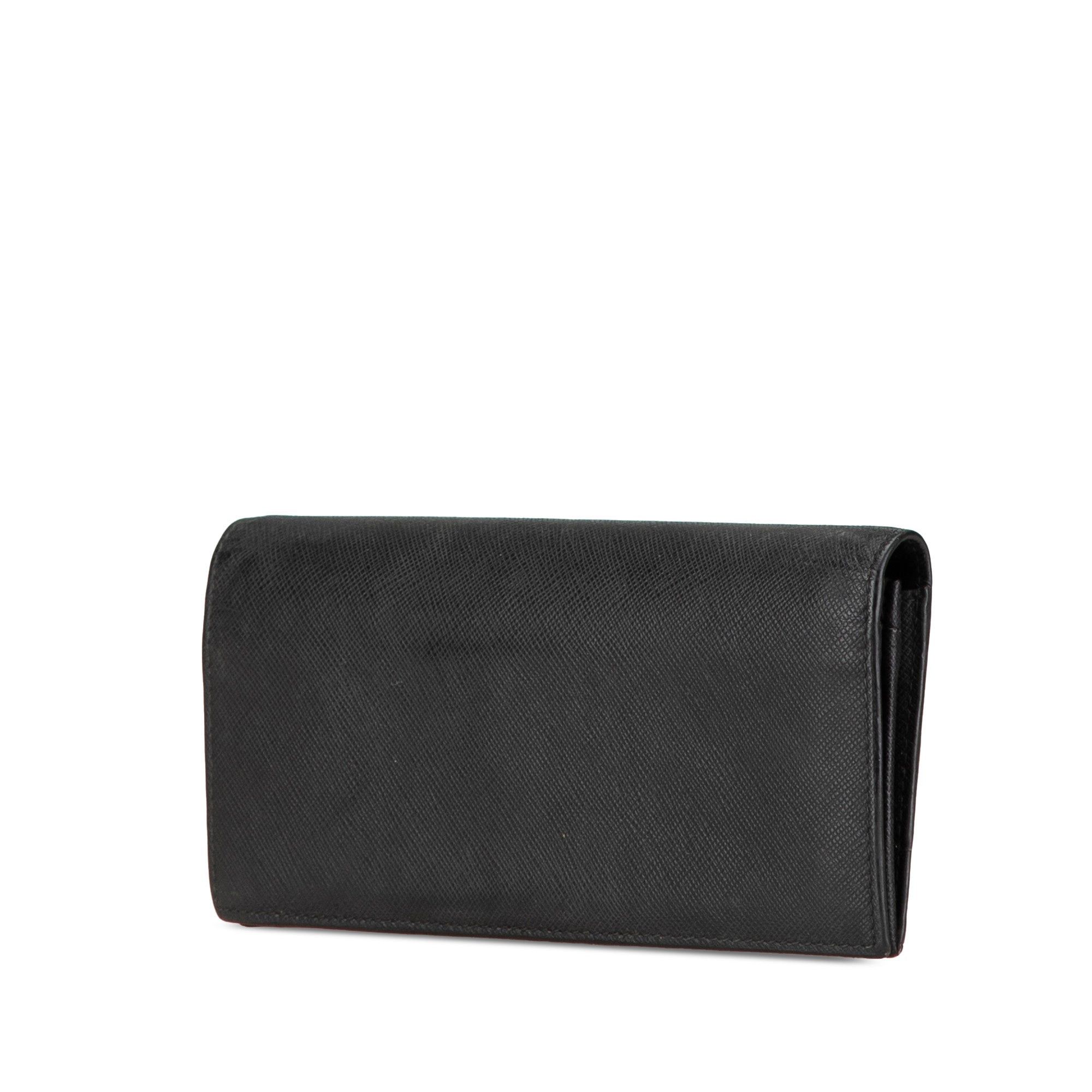 Prada Prada Saffiano Bifold Long Wallet Black Size ONE SIZE - 2 Thumbnail