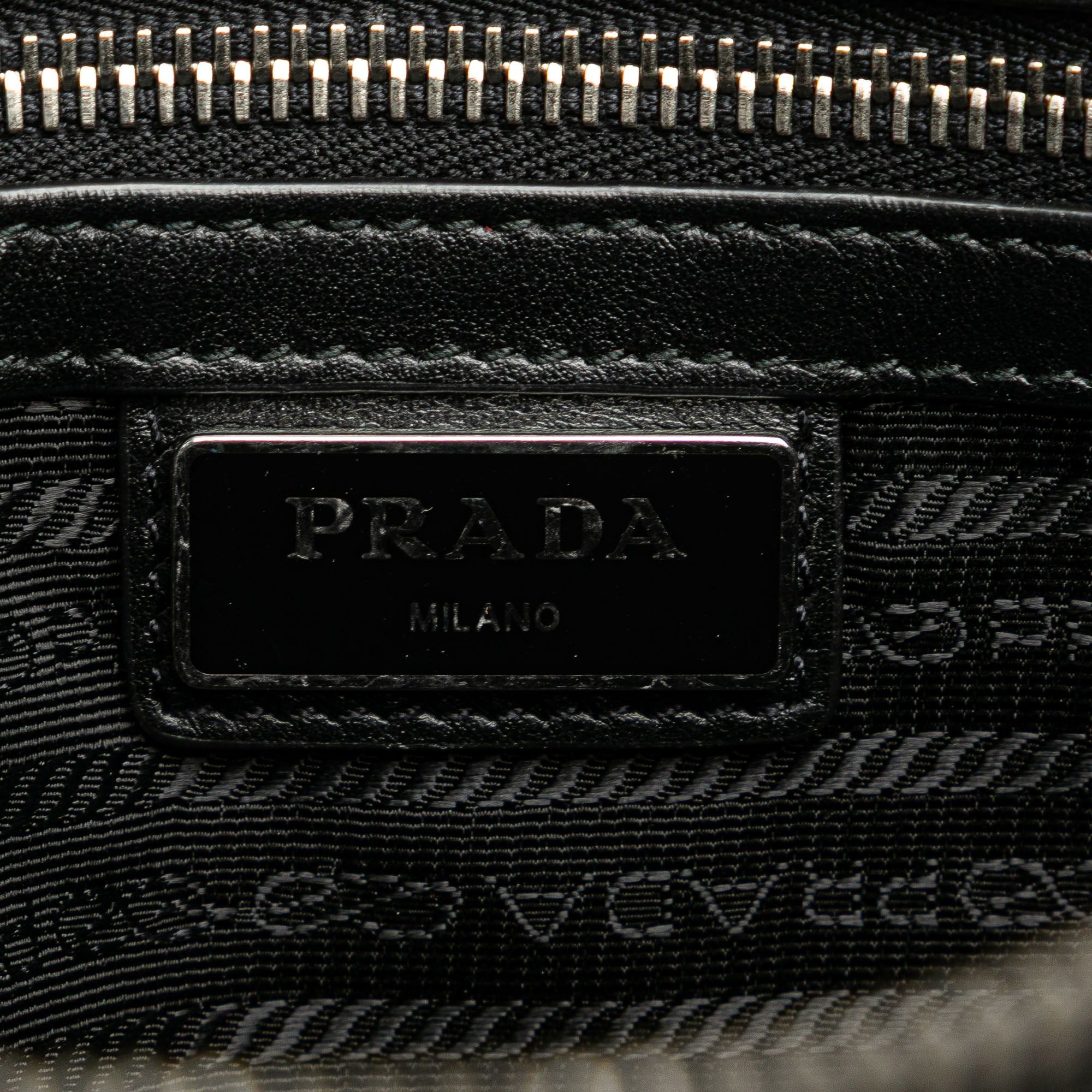 Prada Prada Saffiano Double Zip Travel Pouch Black Size ONE SIZE - 6 Thumbnail