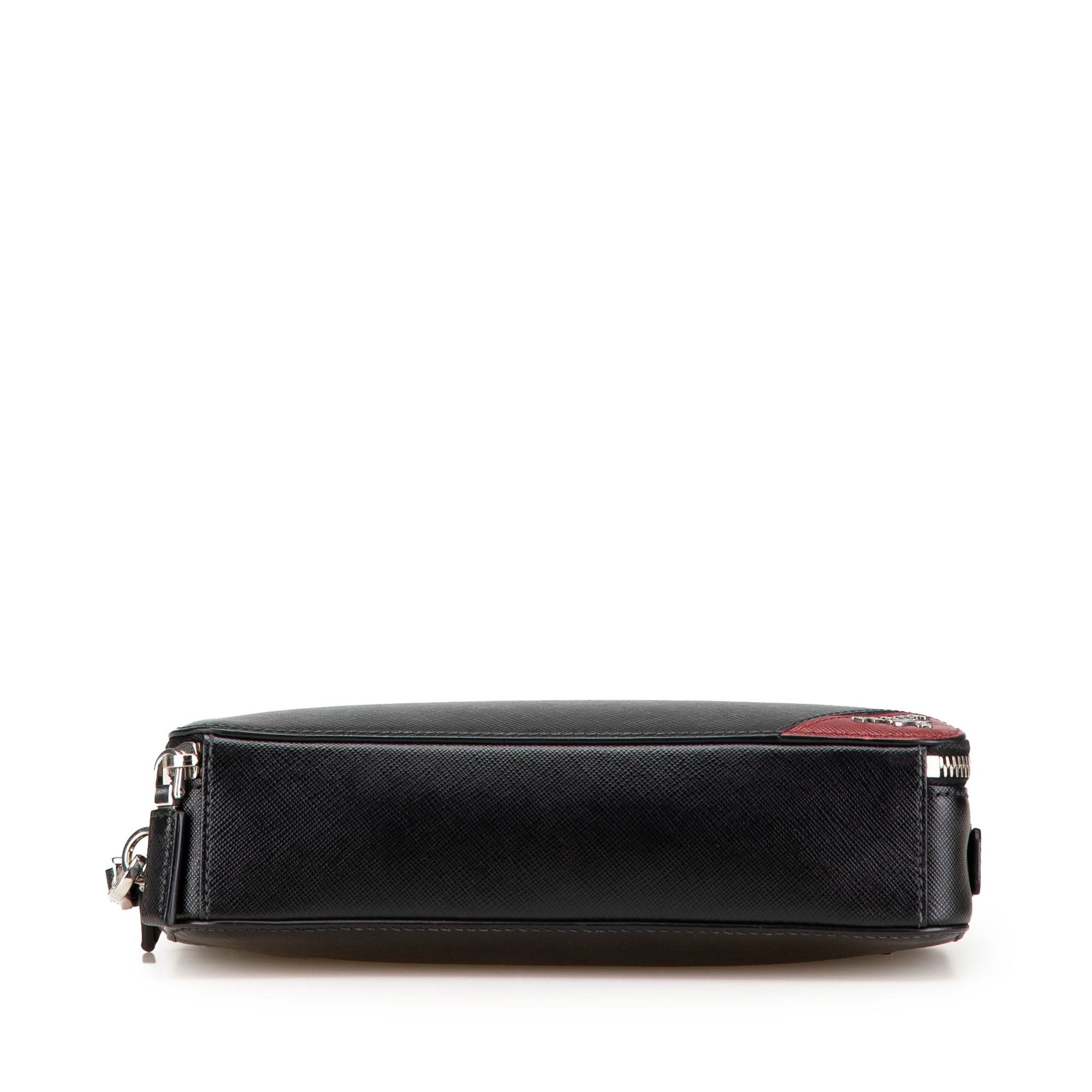 Prada Prada Saffiano Double Zip Travel Pouch Black Size ONE SIZE - 3 Thumbnail