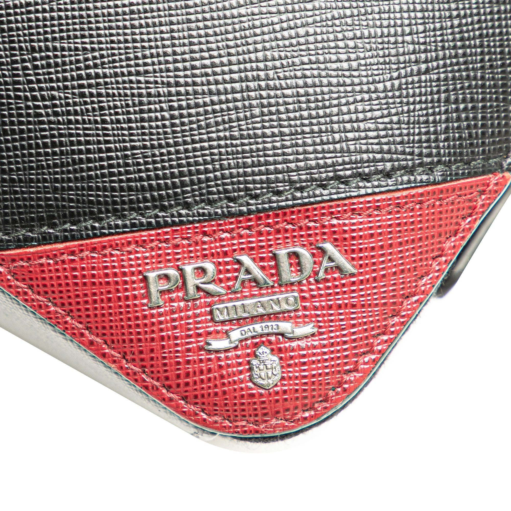 Prada Prada Saffiano Double Zip Travel Pouch Black Size ONE SIZE - 11 Thumbnail