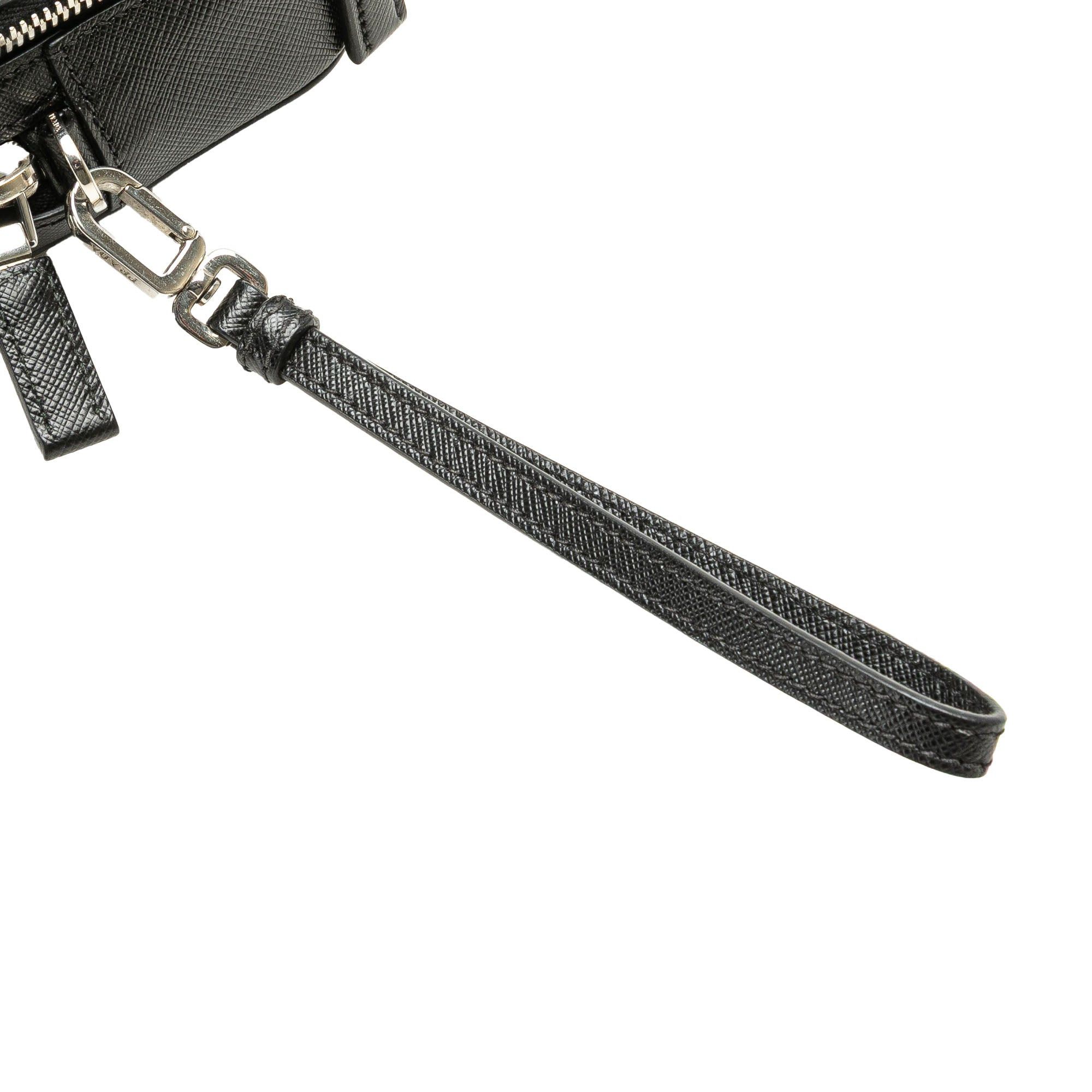 Prada Prada Saffiano Double Zip Travel Pouch Black Size ONE SIZE - 12 Thumbnail