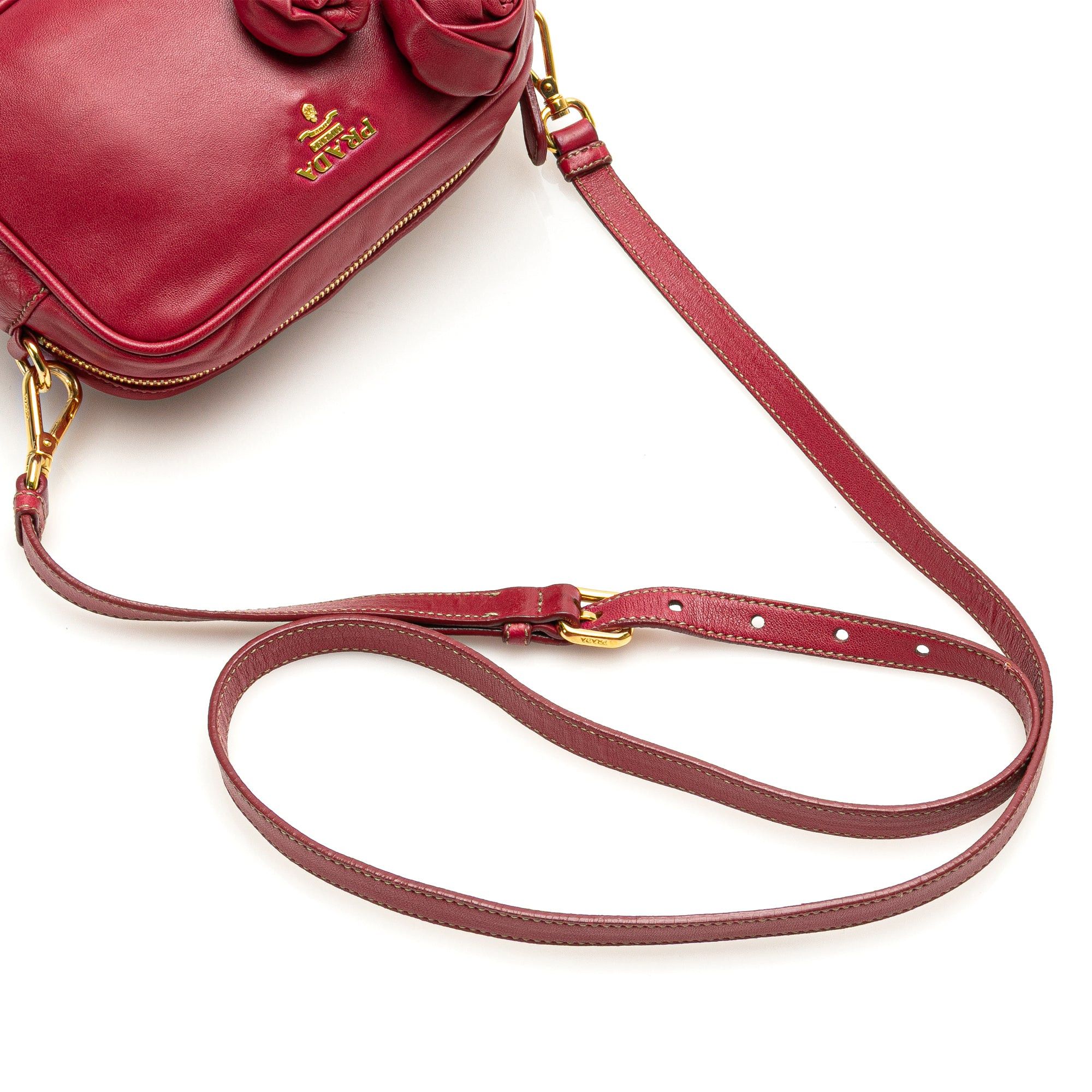 Prada Prada Nappa Rosette Crossbody Red Size ONE SIZE - 14 Thumbnail
