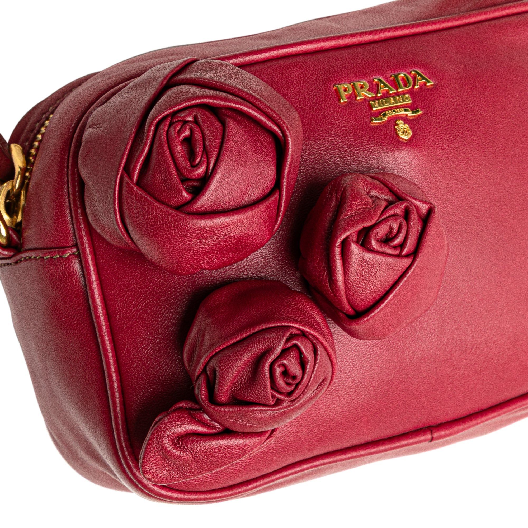 Prada Prada Nappa Rosette Crossbody Red Size ONE SIZE - 10 Thumbnail