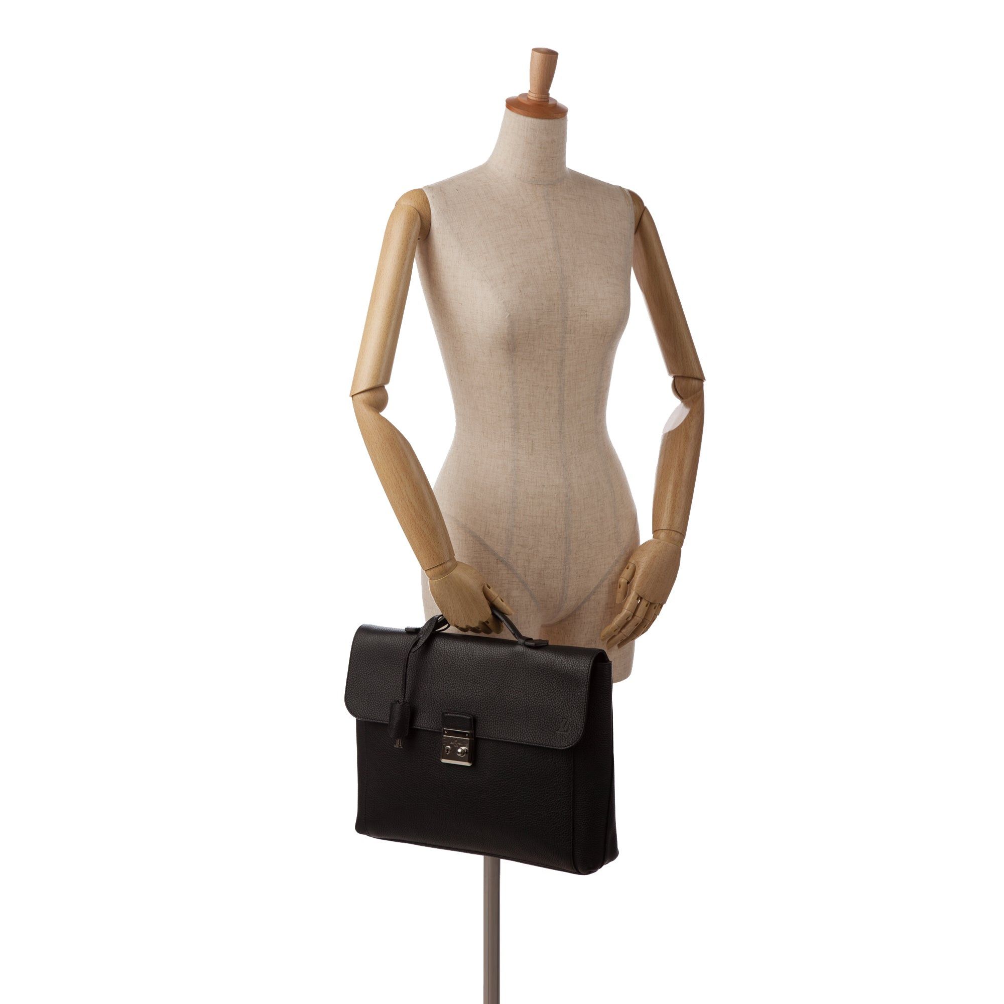 Louis Vuitton Louis Vuitton Taurillon Dorian Briefcase Black Size ONE SIZE - 14 Thumbnail