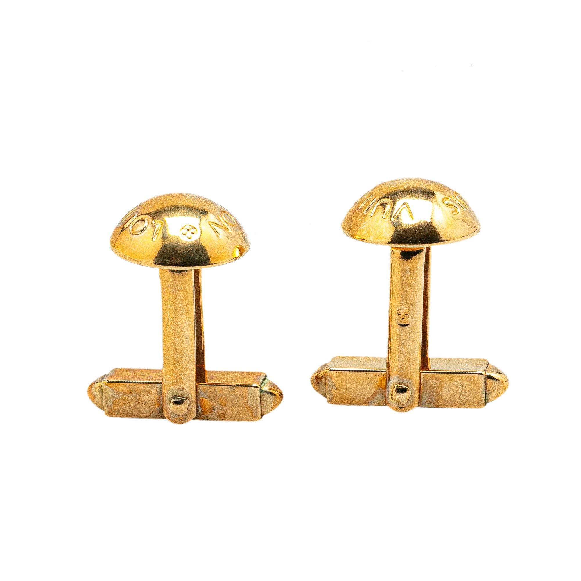 Louis Vuitton Louis Vuitton Gold Plated Clou Rivet Cufflinks Gold Size ONE SIZE - 3 Thumbnail