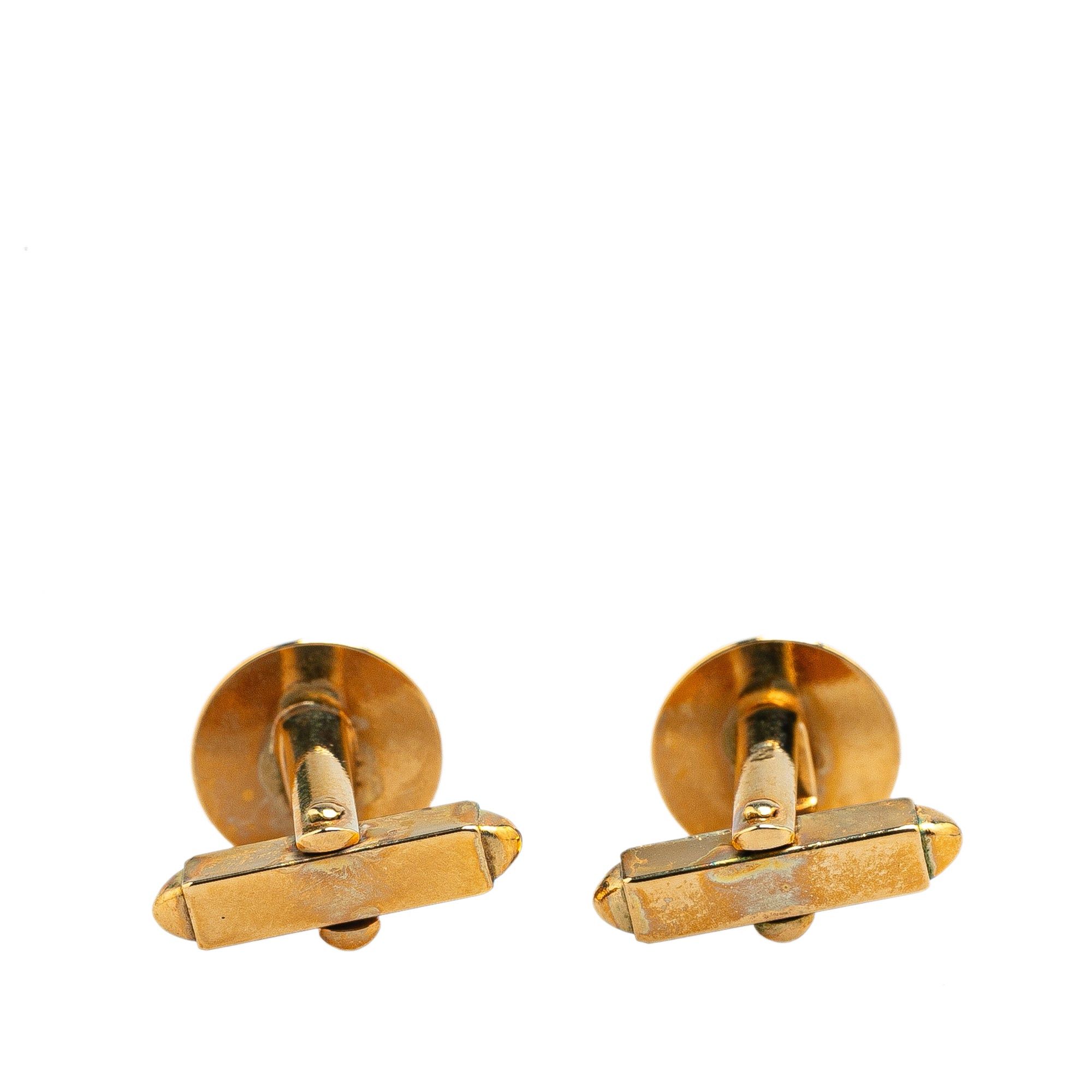 Louis Vuitton Louis Vuitton Gold Plated Clou Rivet Cufflinks Gold Size ONE SIZE - 2 Thumbnail
