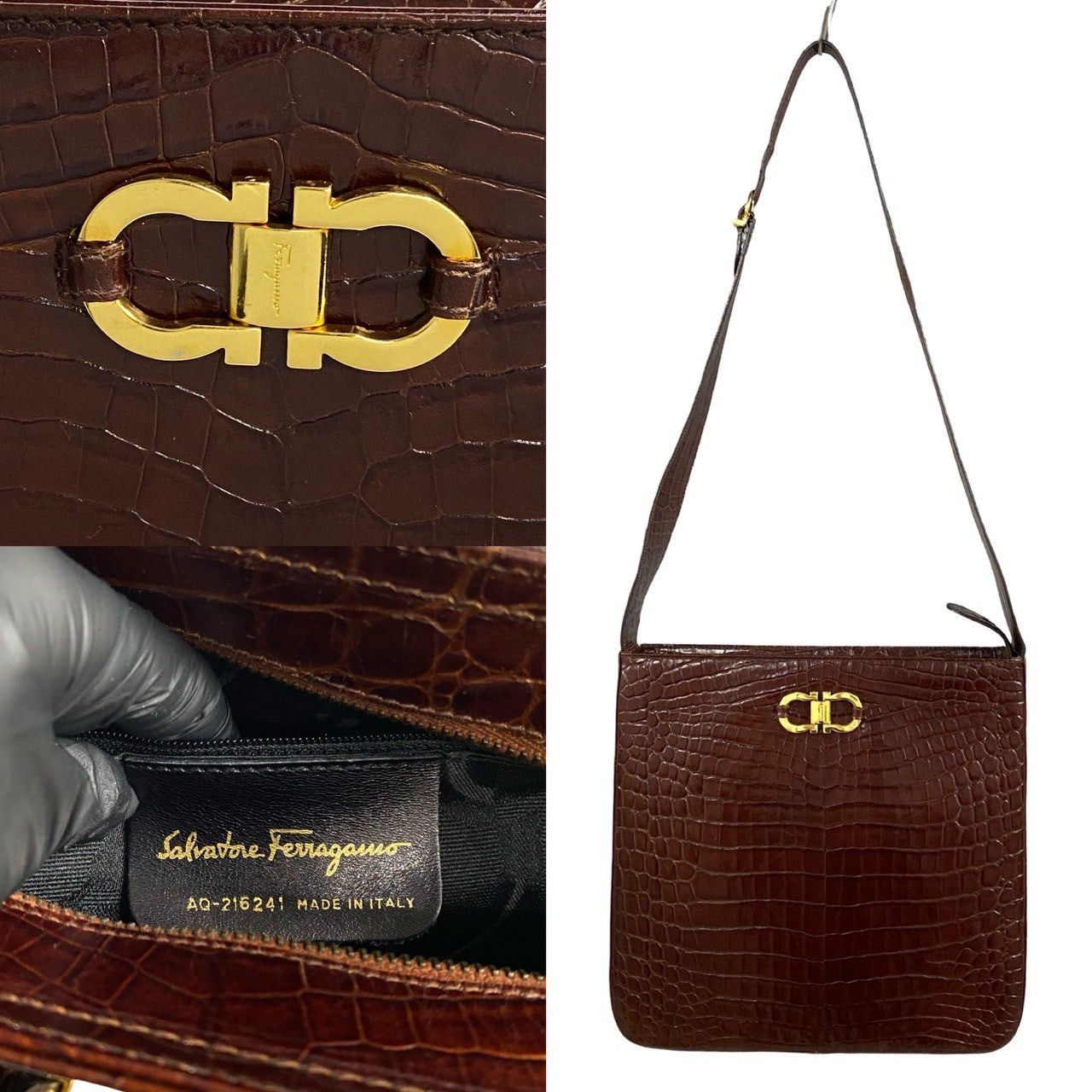 Salvatore Ferragamo Salvatore Ferragamo Shoulder Bag Brown Leather Size ONE SIZE - 3 Thumbnail