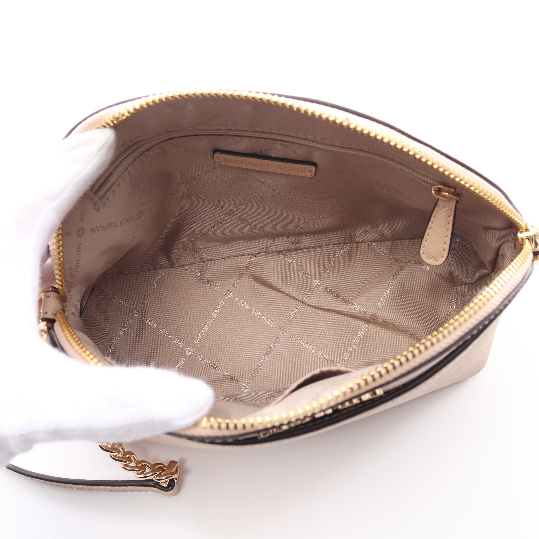 Michael Kors Michael Kors Emmy Chain Shoulder Bag Leather Beige Size ONE SIZE - 3 Thumbnail