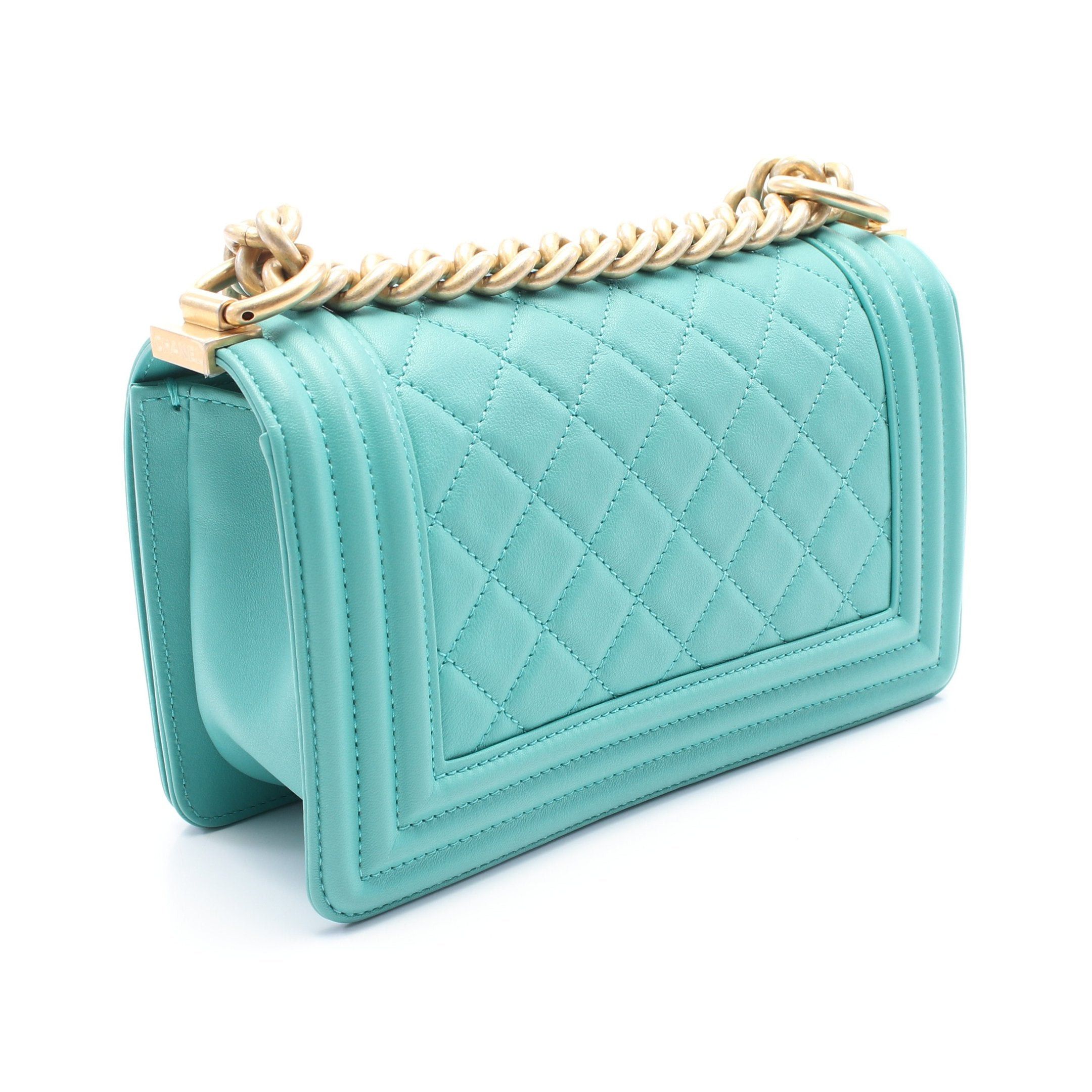 Chanel Chanel Boy Chanel Small Chain Shoulder Bag Leather Emerald Green Gold Hardware Size ONE SIZE - 2 Thumbnail