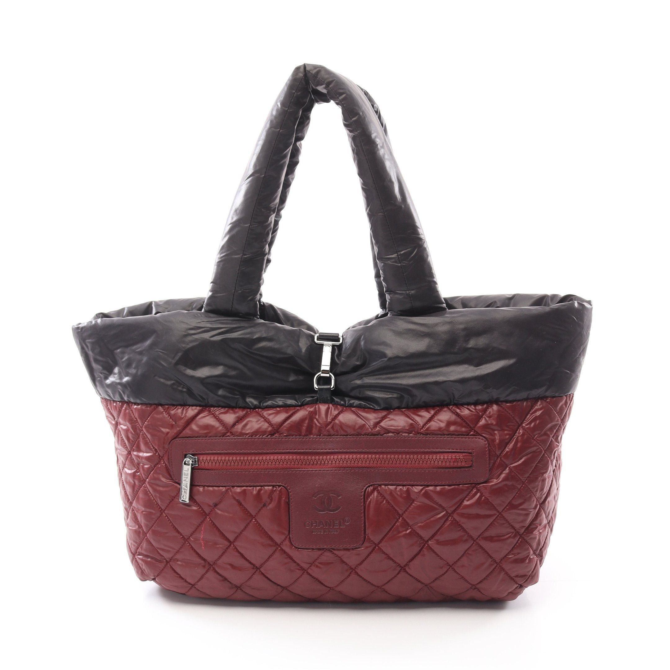 Chanel Chanel Coco Coon Mm Handbag Tote Bag Nylon Leather Black Bordeaux Silver Hardware Reversible Size ONE SIZE - 6 Thumbnail