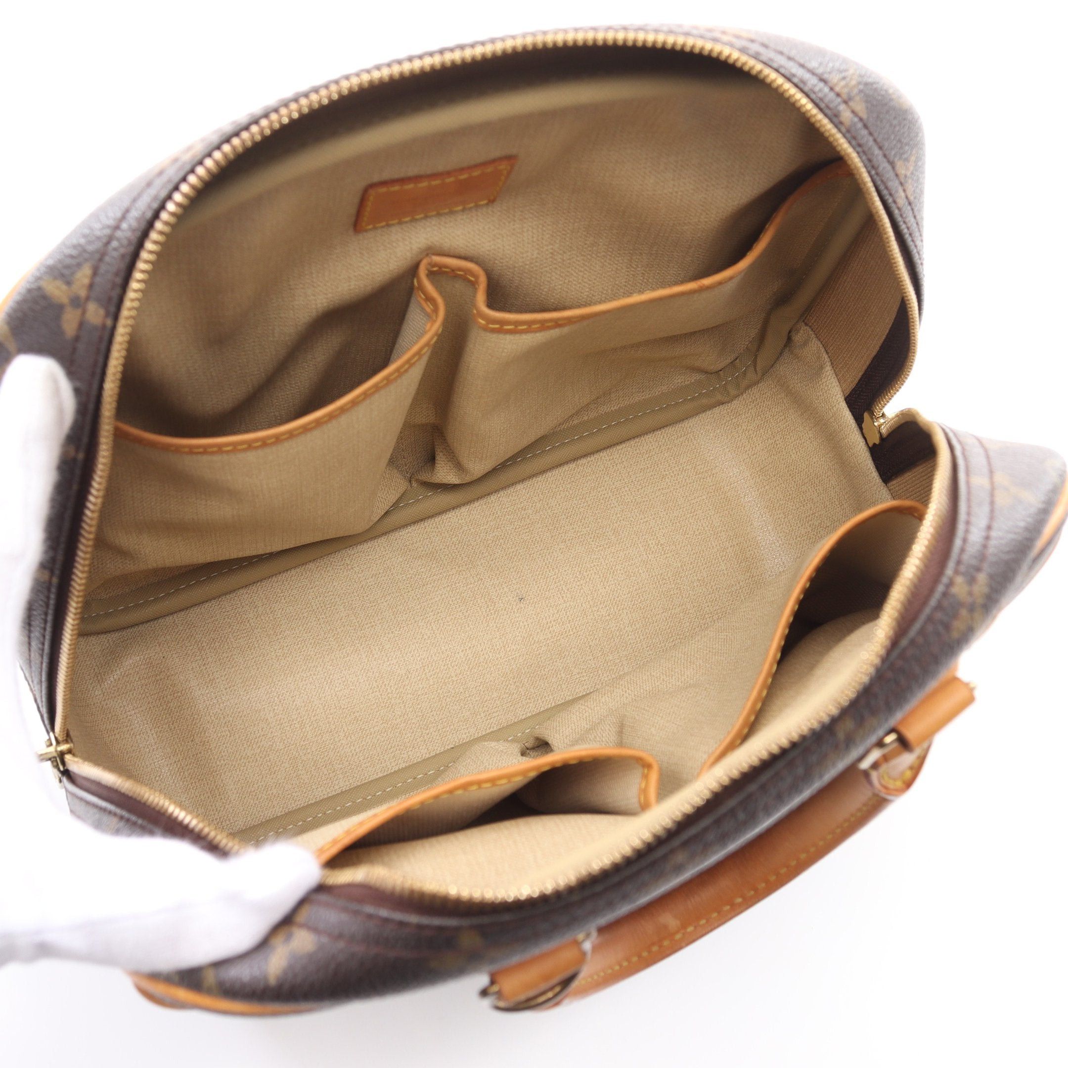 Louis Vuitton Louis Vuitton Trouville Monogram Handbag Leather Brown Size ONE SIZE - 3 Thumbnail