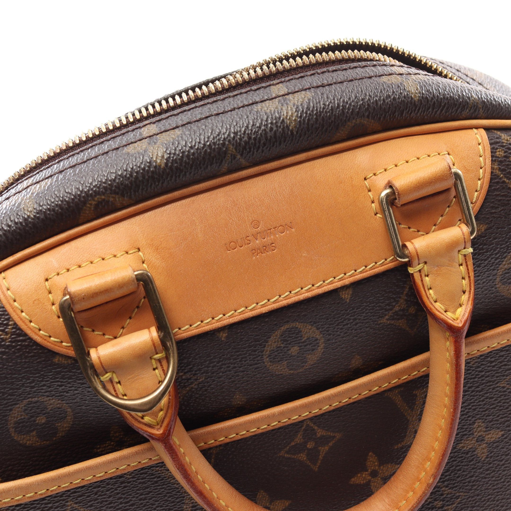 Louis Vuitton Louis Vuitton Trouville Monogram Handbag Leather Brown Size ONE SIZE - 11 Thumbnail