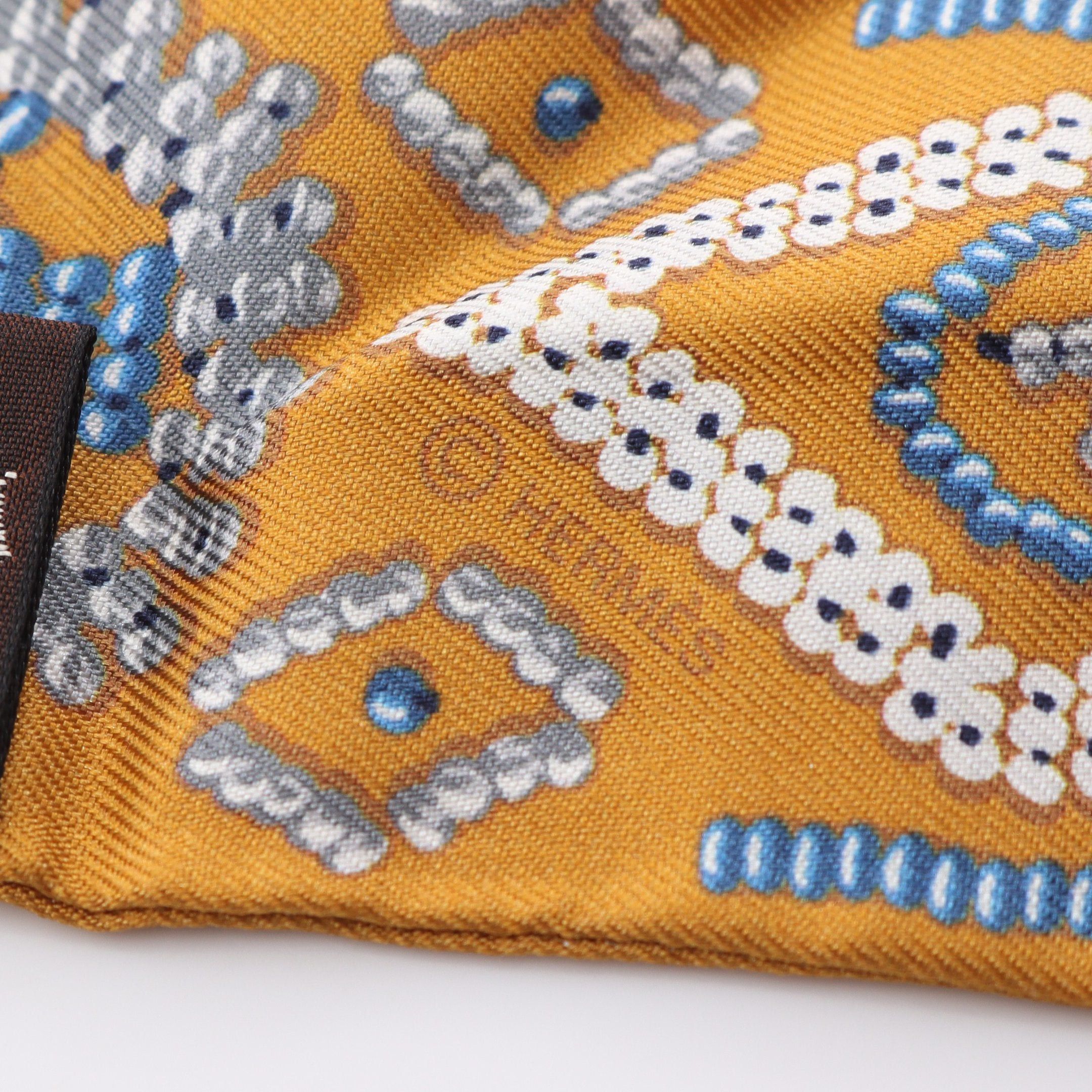 Hermes Hermes Twilly Kelly En Perles Ribbon Scarf Silk Yellow Brown Multicolor Size ONE SIZE - 2 Thumbnail