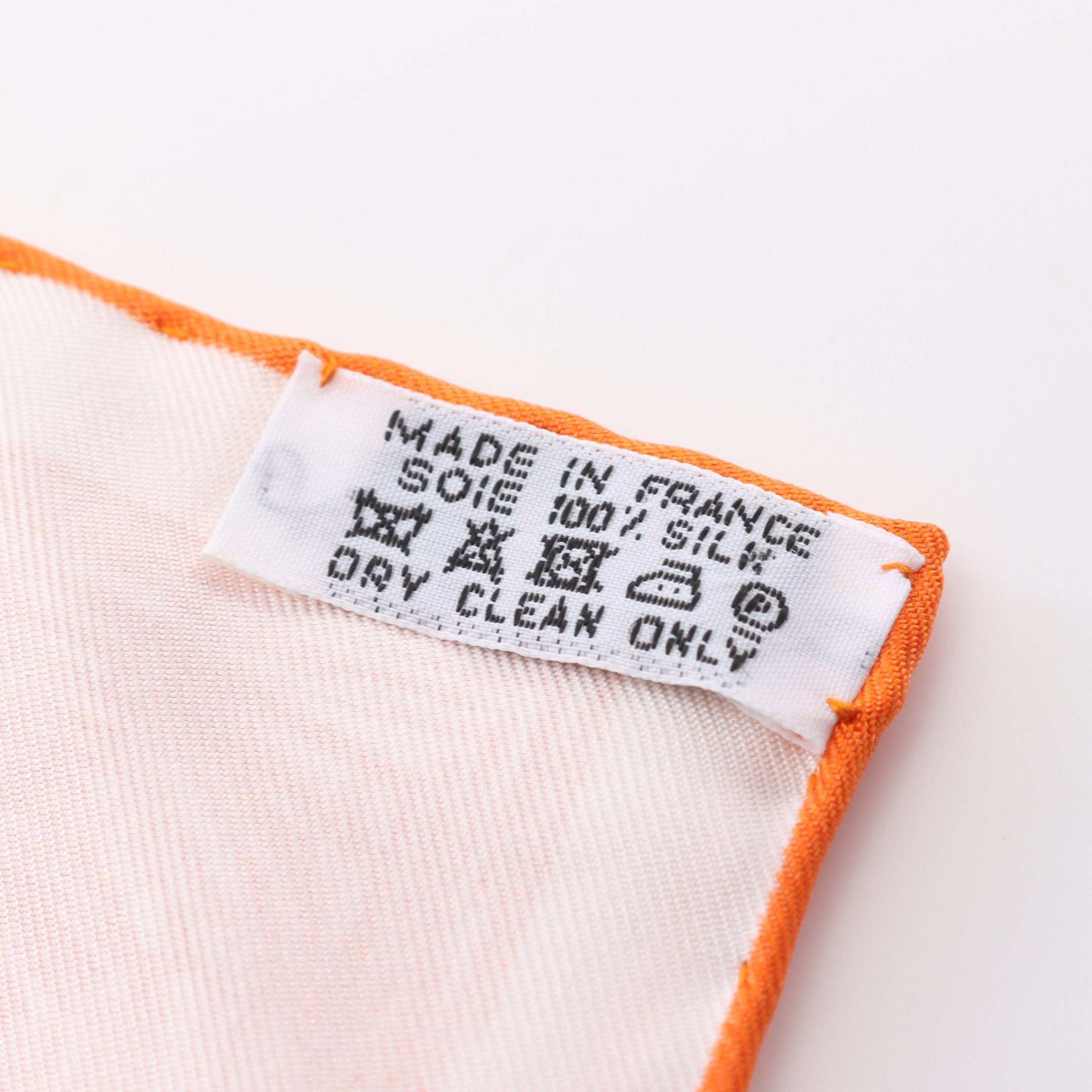 Hermes Hermes Carres 90 Chacun Fait Son Nid Scarf Silk White Orange Multicolor Size ONE SIZE - 3 Thumbnail