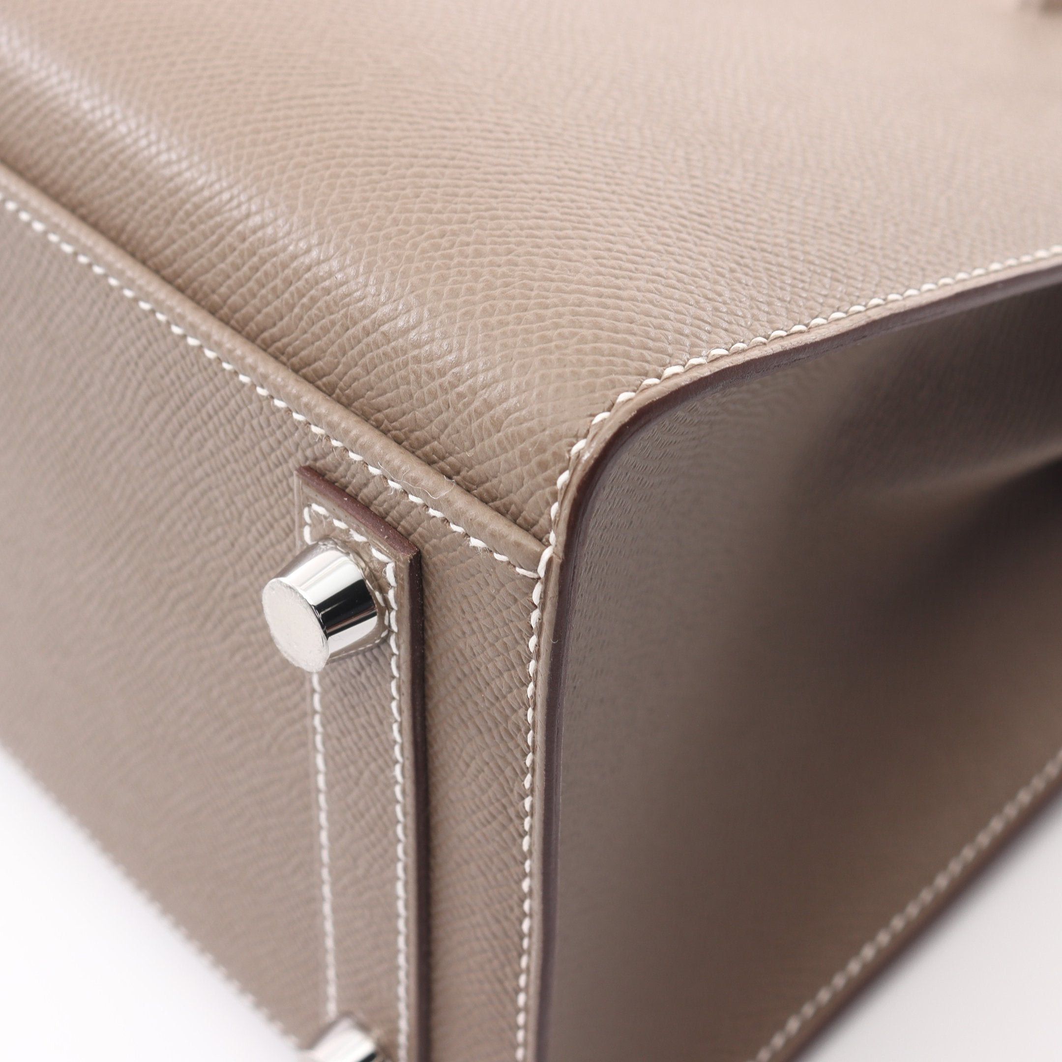 Hermes Hermes Birkin 25 Etoupe Handbag Veau Epsom Gray Brown Silver Hardware Double Engraved Size ONE SIZE - 7 Thumbnail