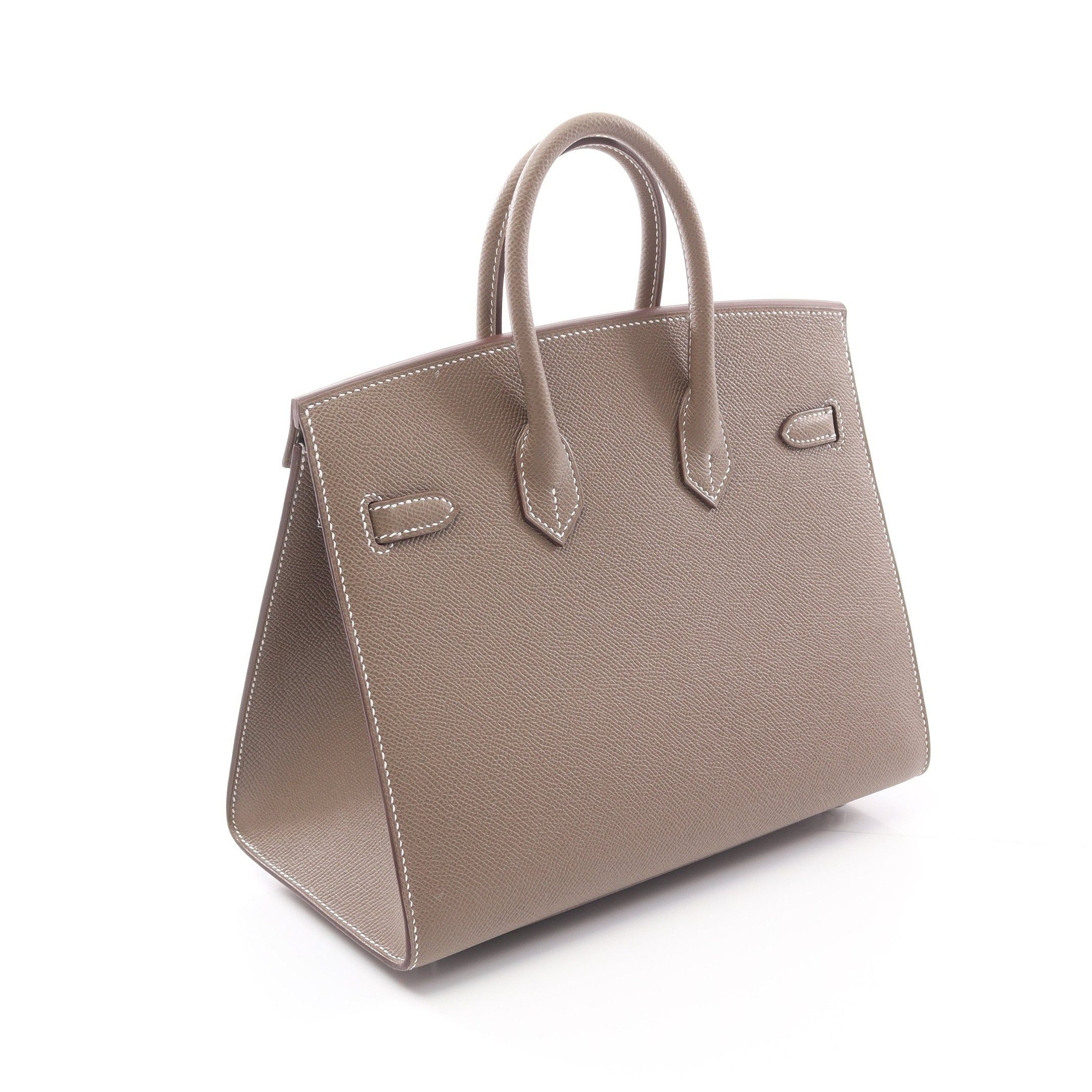 Hermes Hermes Birkin 25 Etoupe Handbag Veau Epsom Gray Brown Silver Hardware Double Engraved Size ONE SIZE - 2 Thumbnail