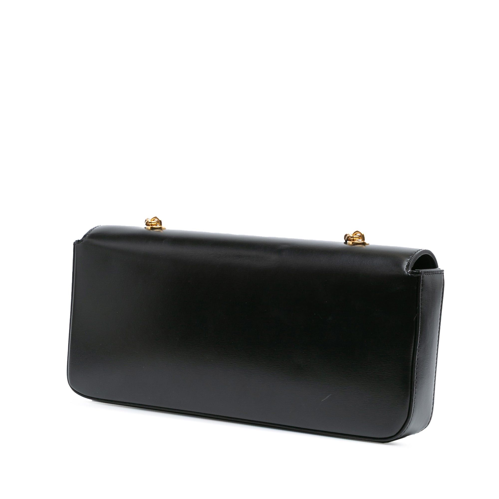 Celine Celine Triomphe Calfskin Leather Chain Shoulder Bag Black Size ONE SIZE - 2 Thumbnail