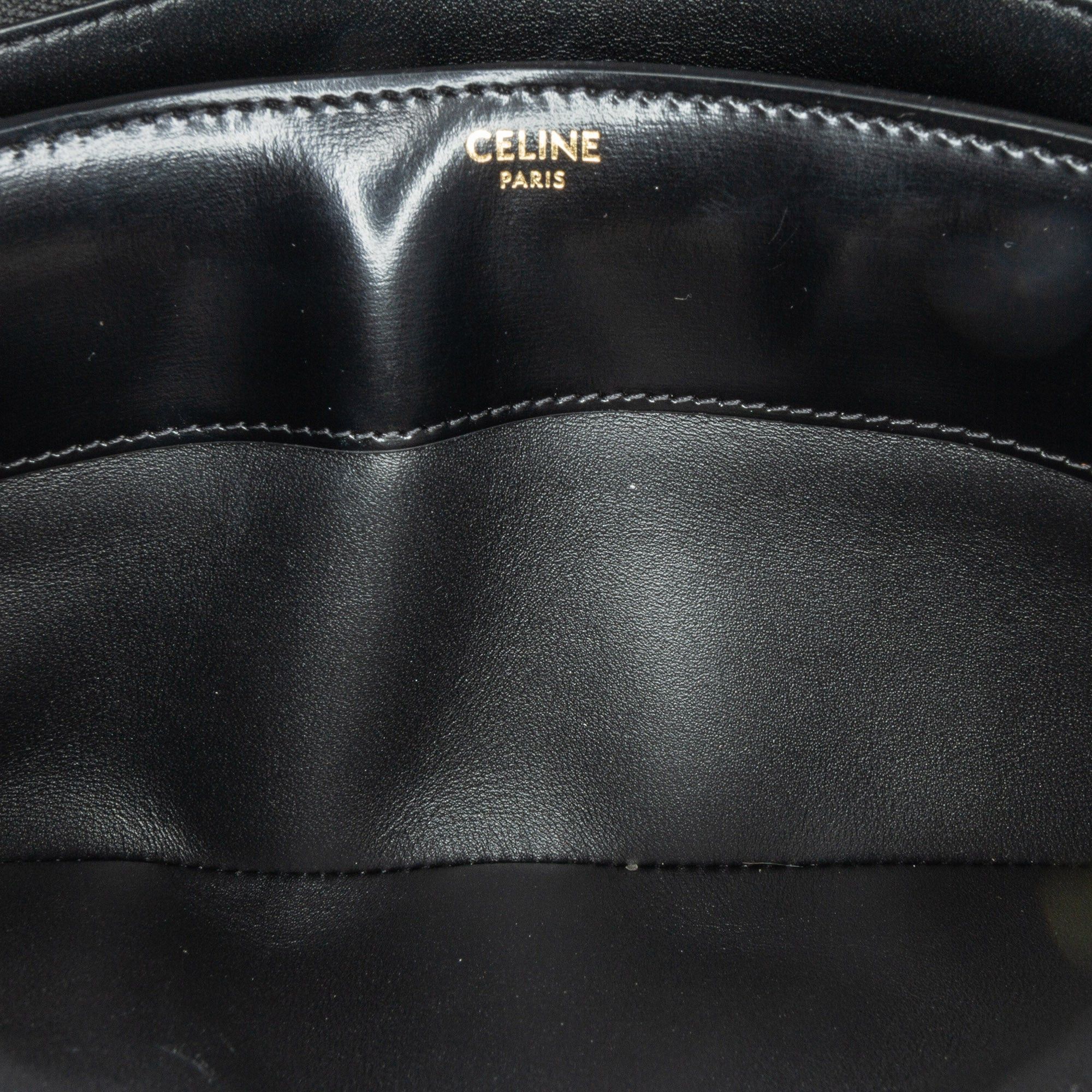 Celine Celine Triomphe Calfskin Leather Chain Shoulder Bag Black Size ONE SIZE - 5 Thumbnail