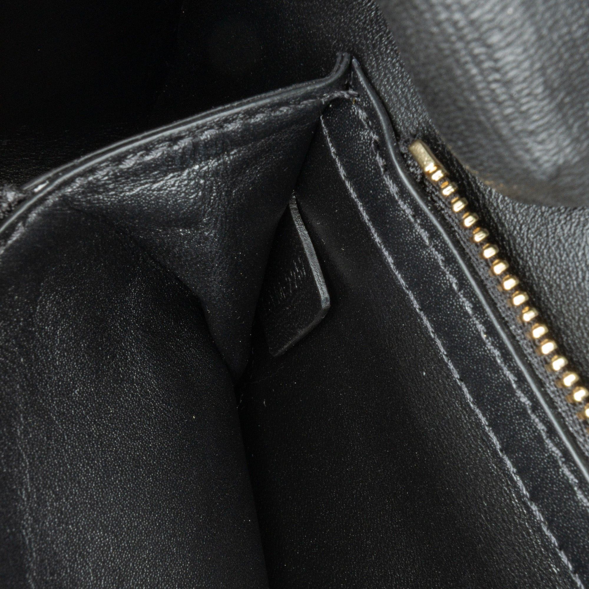 Celine Celine Triomphe Calfskin Leather Chain Shoulder Bag Black Size ONE SIZE - 6 Thumbnail