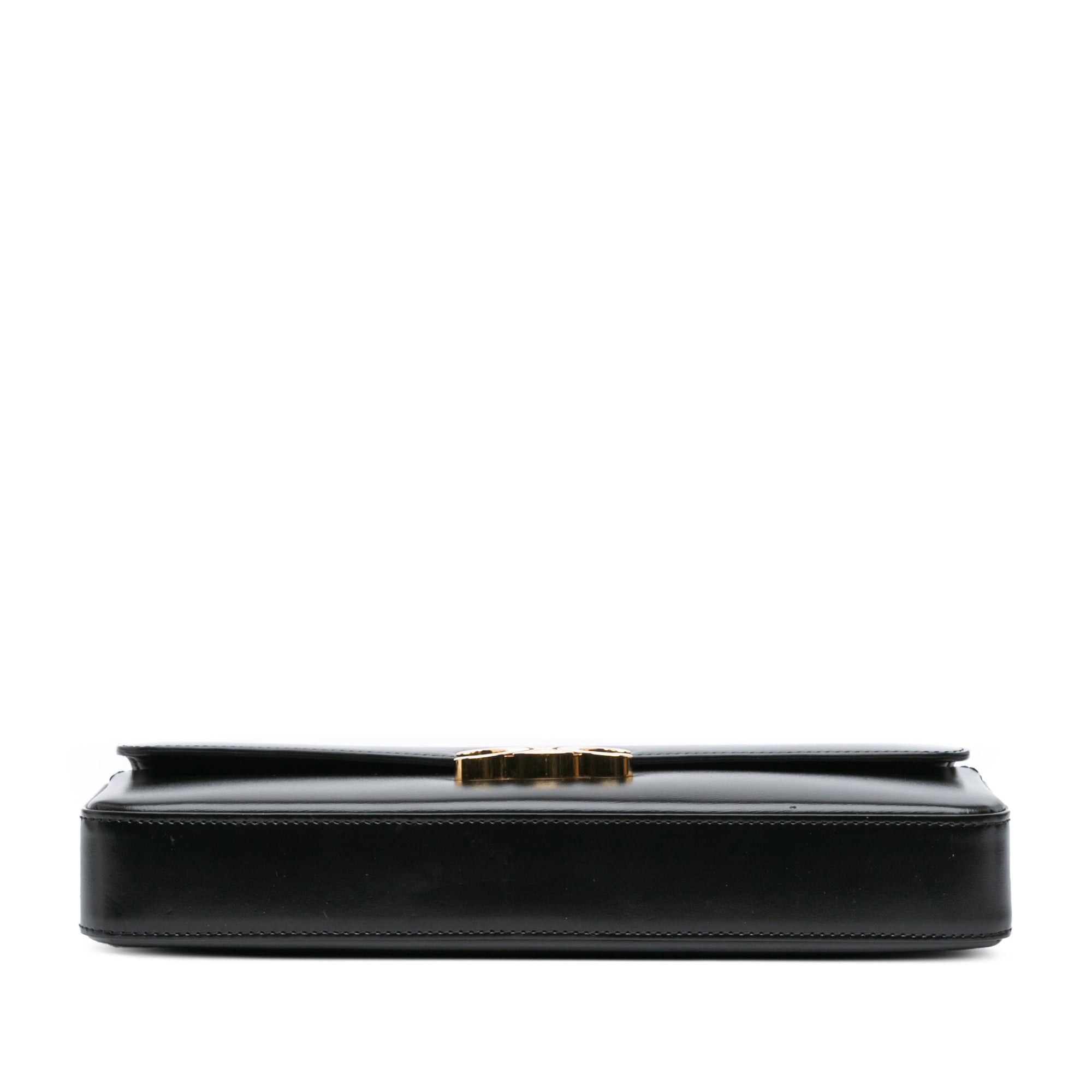 Celine Celine Triomphe Calfskin Leather Chain Shoulder Bag Black Size ONE SIZE - 3 Thumbnail