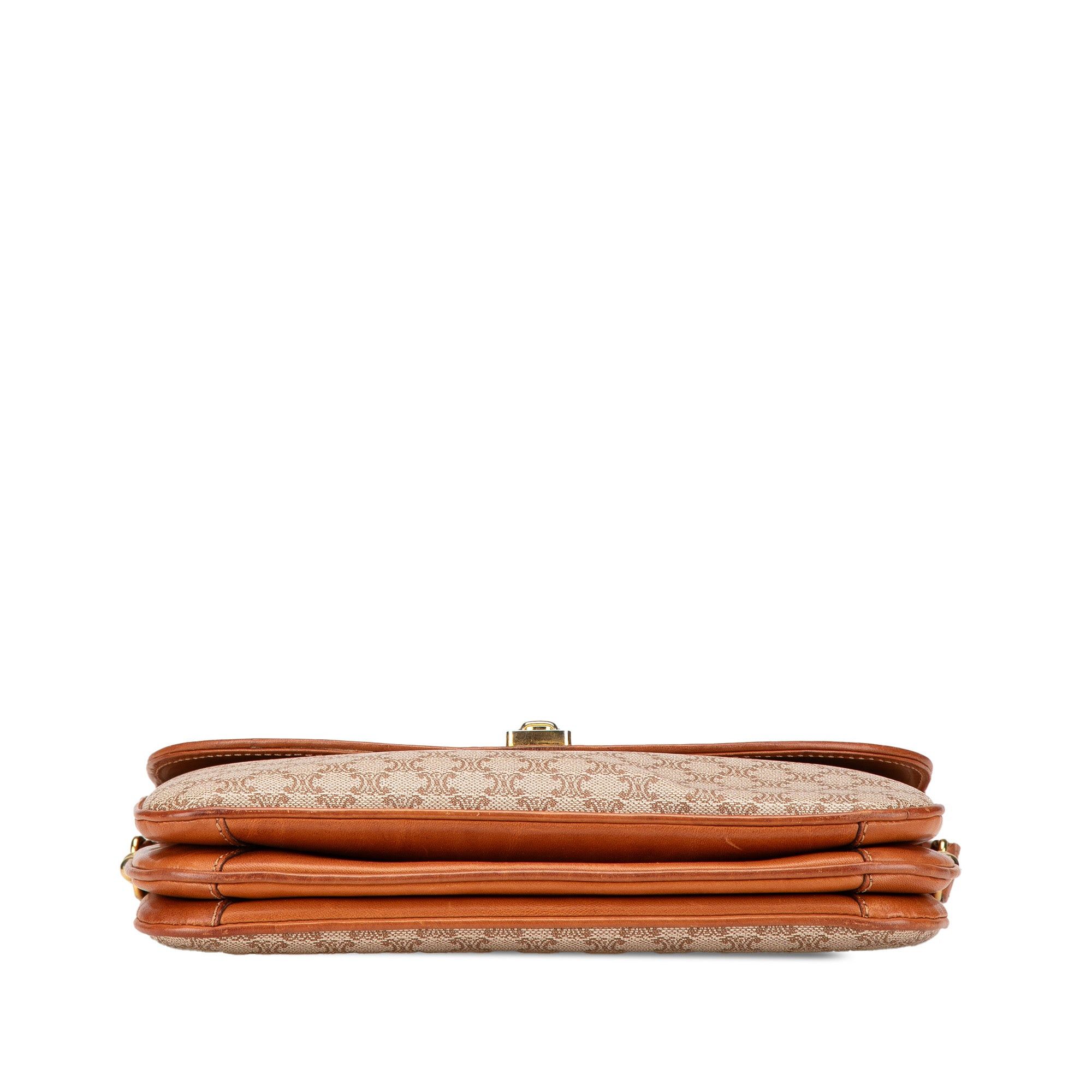 Celine Celine Macadam Coated Canvas Crossbody Brown Size ONE SIZE - 3 Thumbnail