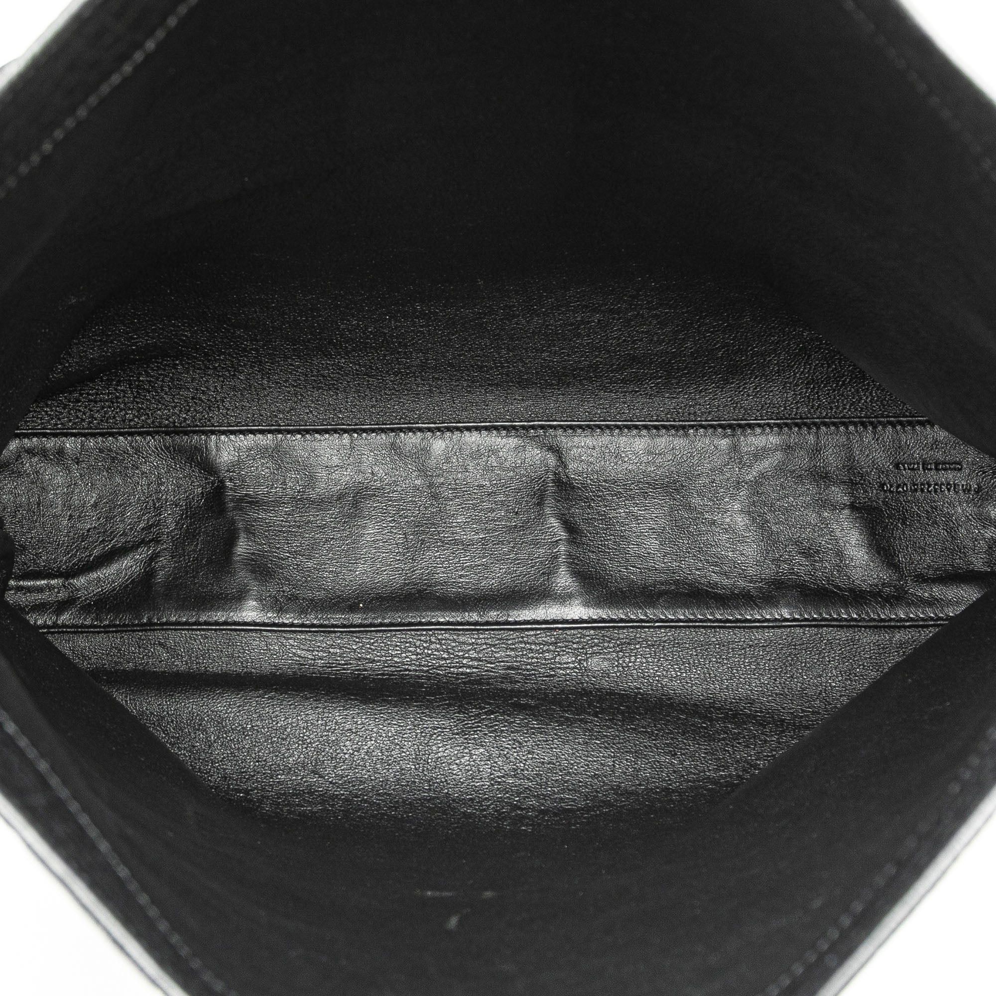 Saint Laurent Paris Saint Laurent Croc Embossed Leather Tag Hobo Bag Black Size ONE SIZE - 4 Thumbnail