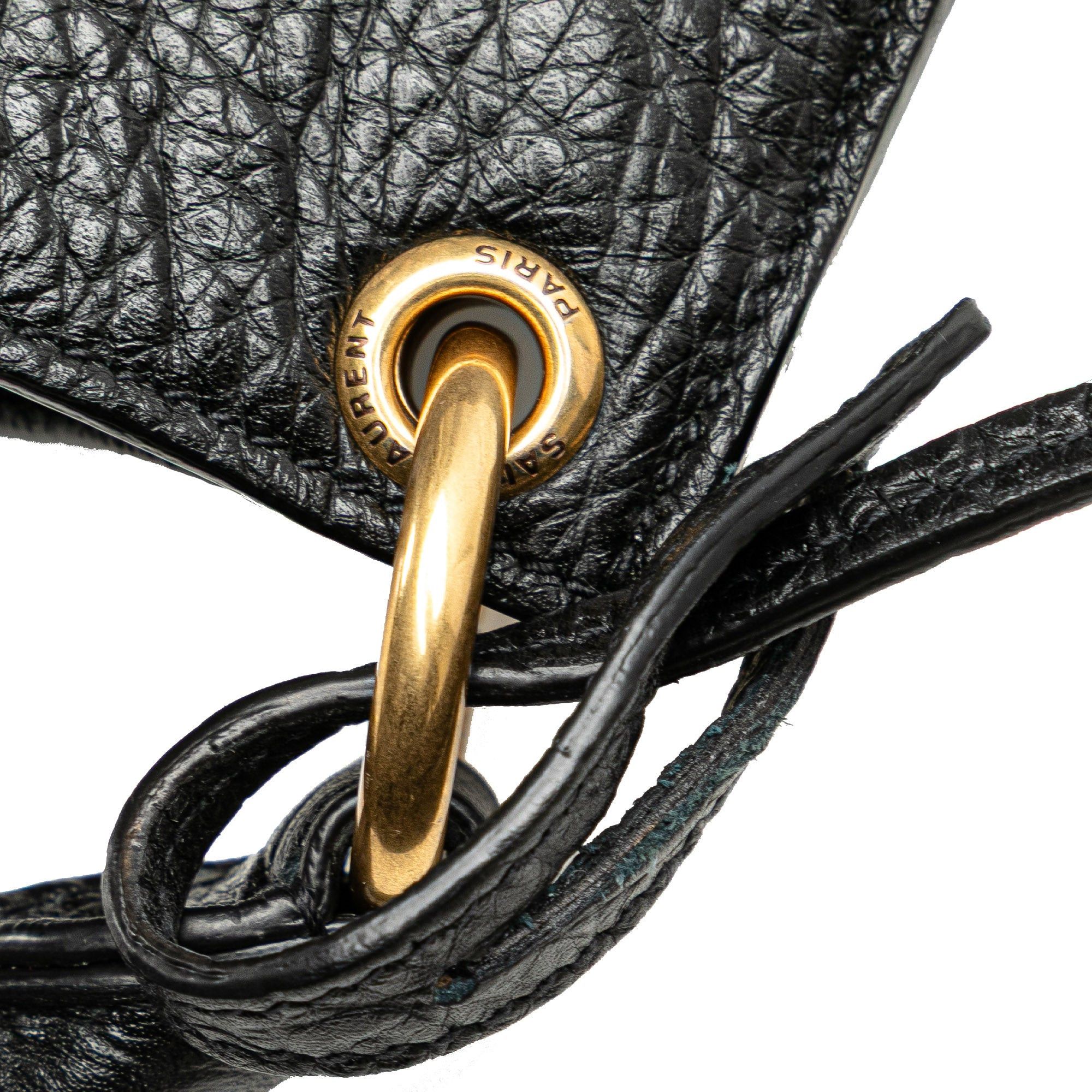 Saint Laurent Paris Saint Laurent Croc Embossed Leather Tag Hobo Bag Black Size ONE SIZE - 12 Thumbnail