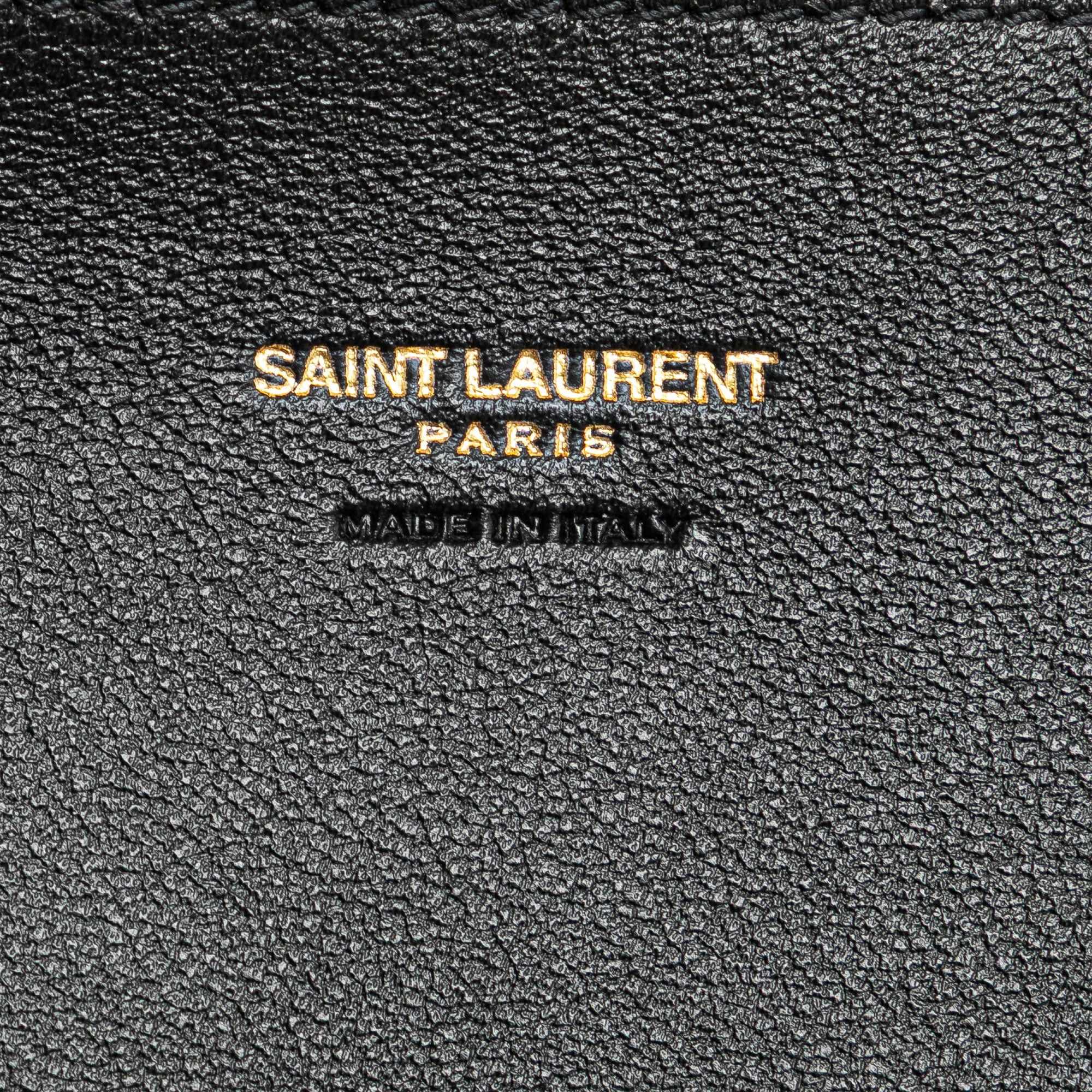 Saint Laurent Paris Saint Laurent Croc Embossed Leather Tag Hobo Bag Black Size ONE SIZE - 6 Thumbnail