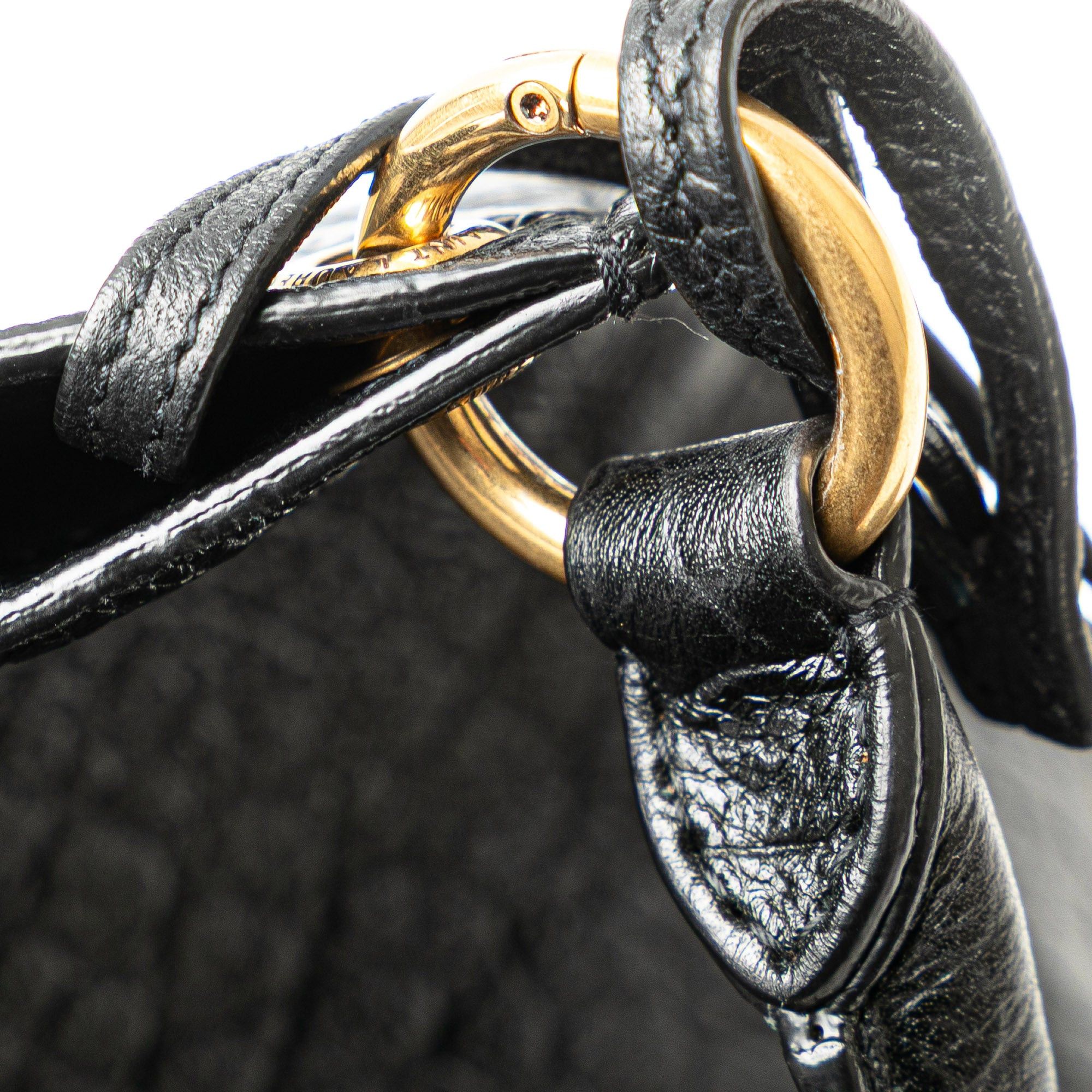 Saint Laurent Paris Saint Laurent Croc Embossed Leather Tag Hobo Bag Black Size ONE SIZE - 8 Thumbnail