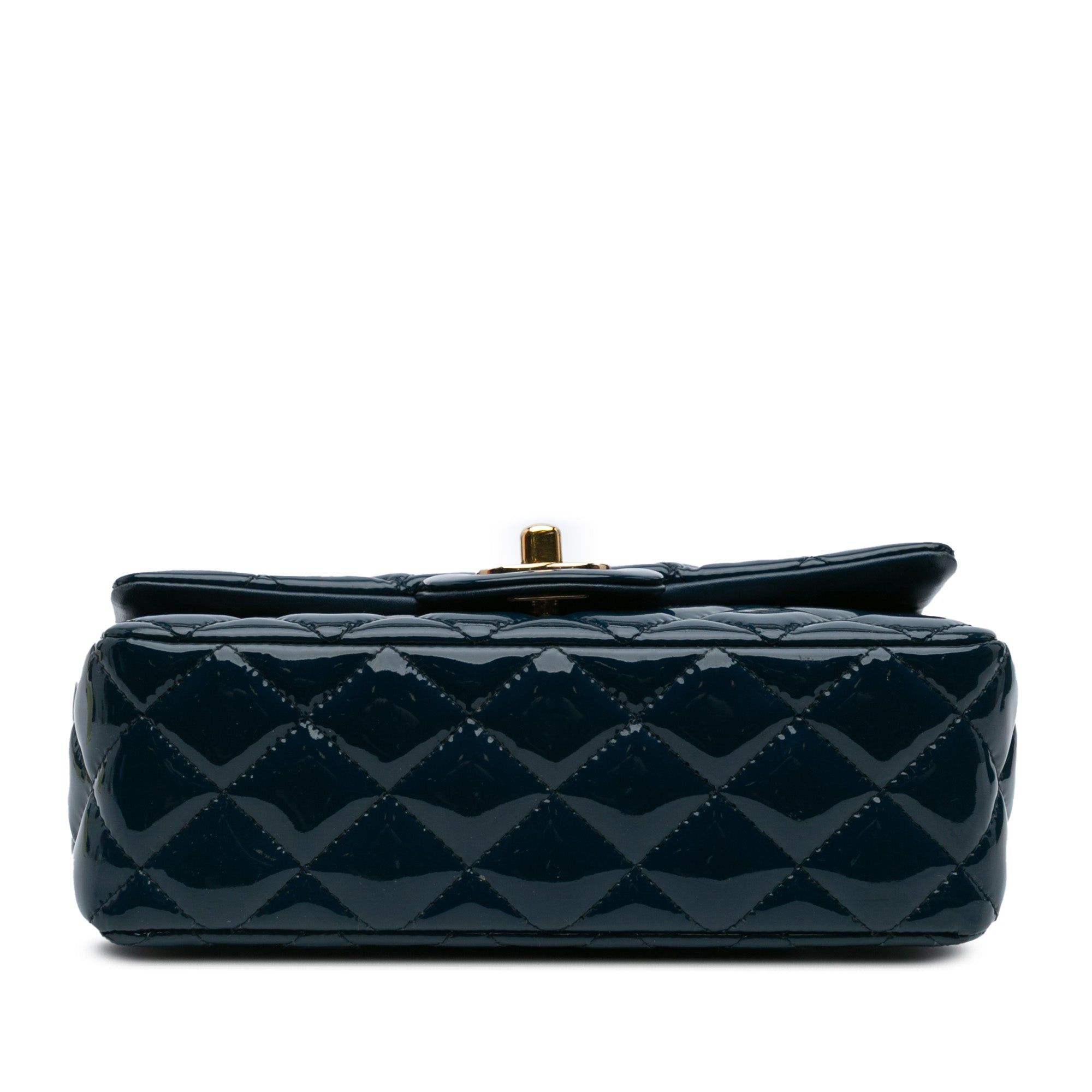 Chanel Chanel Mini Rectangular Classic Patent Single Flap Blue Size ONE SIZE - 3 Thumbnail