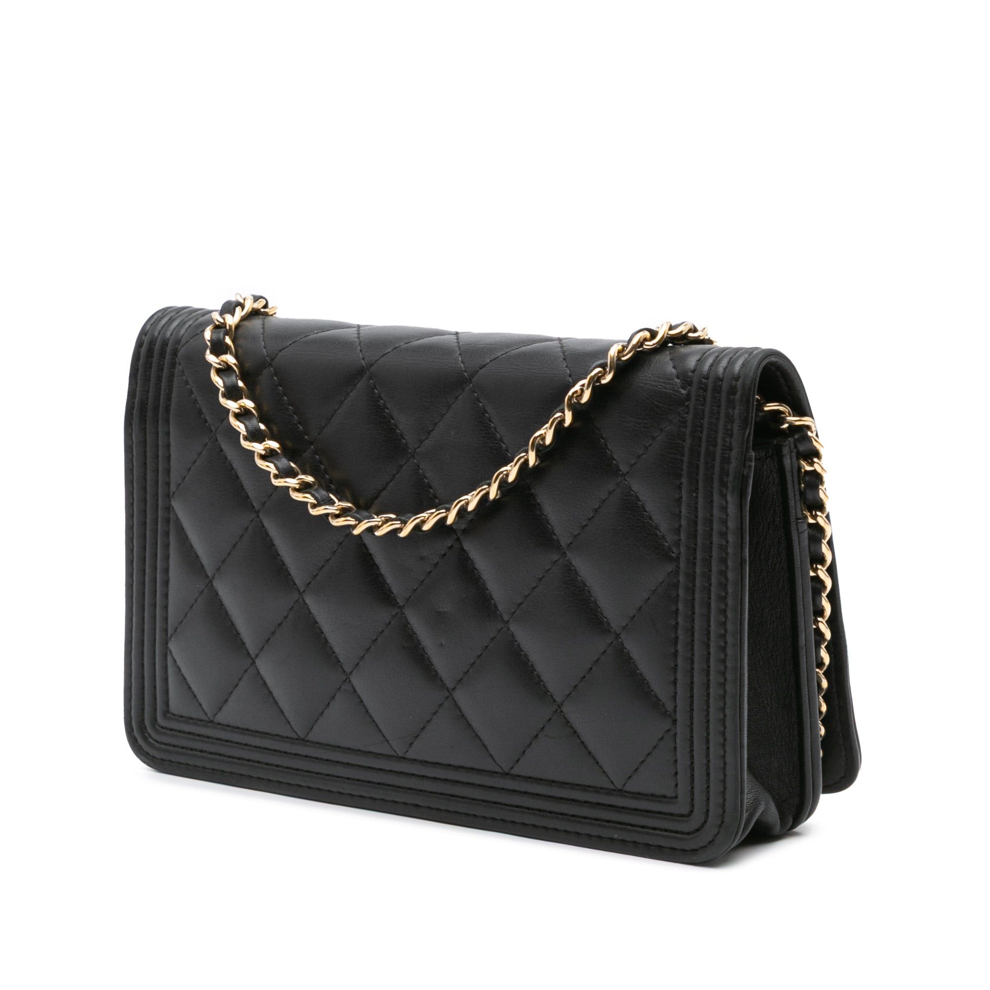Chanel Chanel Lambskin Boy Wallet On Chain Black Size ONE SIZE - 2 Thumbnail