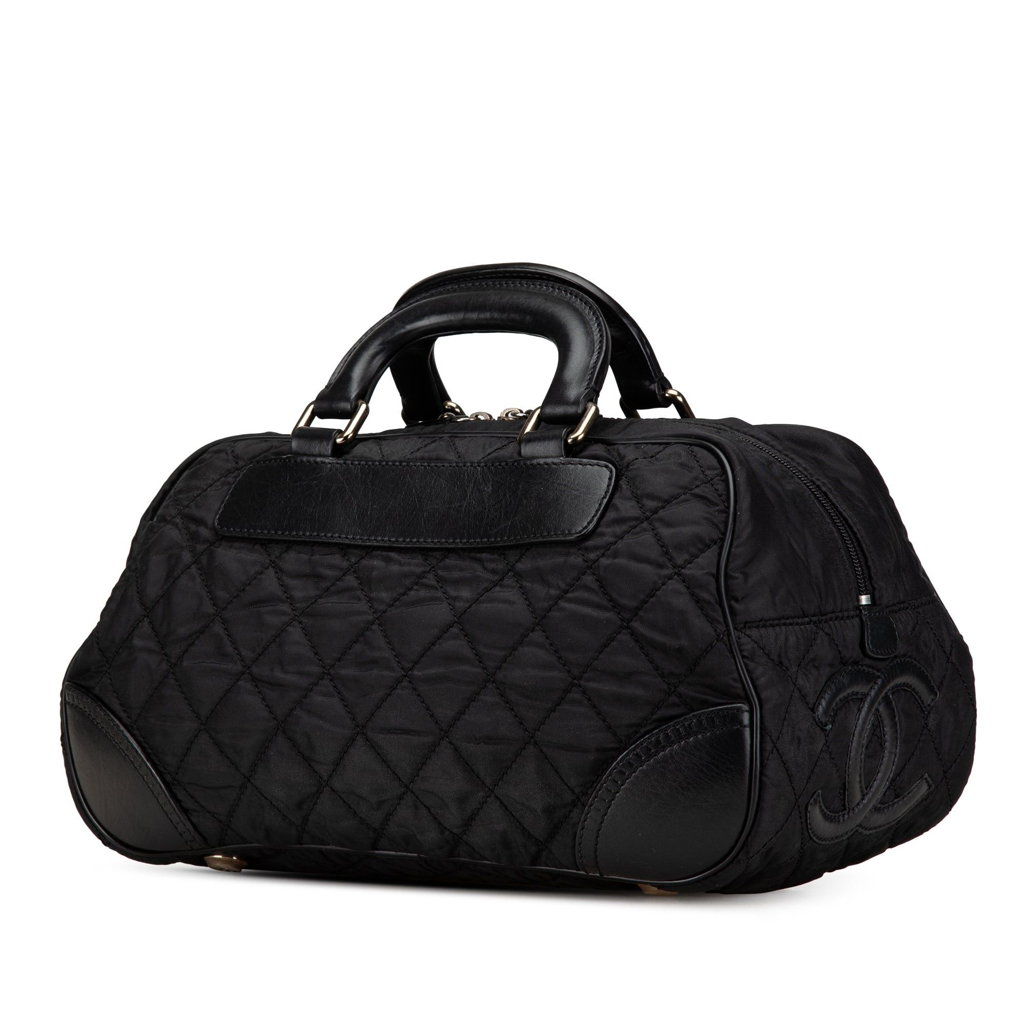 Chanel Chanel Paris New York Quilted Nylon Duffle Handbag Black Size ONE SIZE - 2 Thumbnail