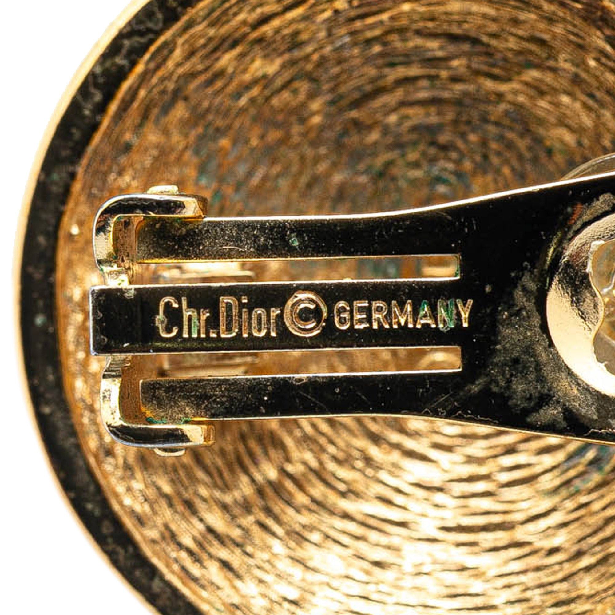 Dior Dior Gold Plated CD Logo Round Clip On Earrings Gold Size ONE SIZE - 3 Thumbnail