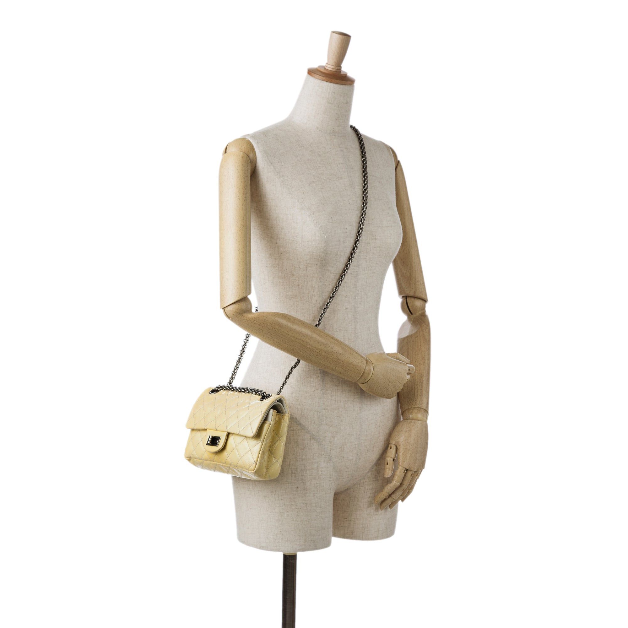 Chanel Chanel Mini Reissue 2.55 Patent Double Flap Yellow Size ONE SIZE - 18 Thumbnail