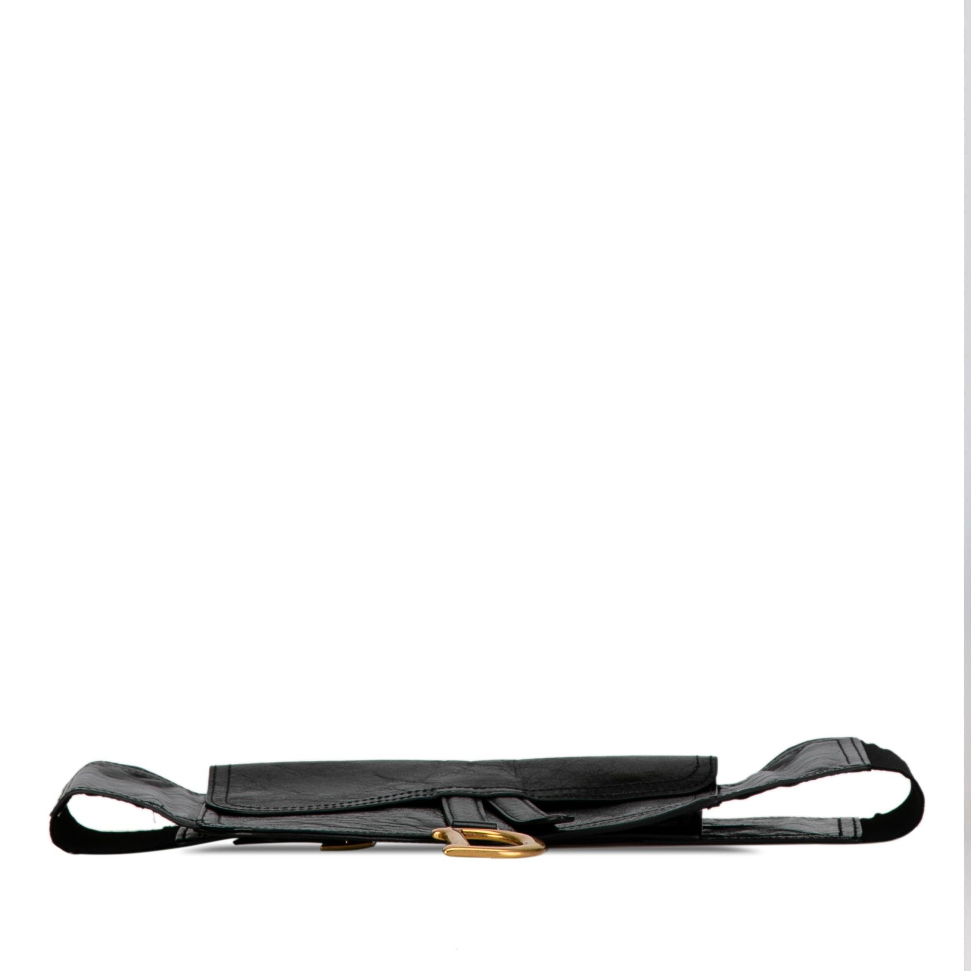 Dior Dior Crinkled Lambskin Saddle Belt Bag Black Size ONE SIZE - 4 Thumbnail