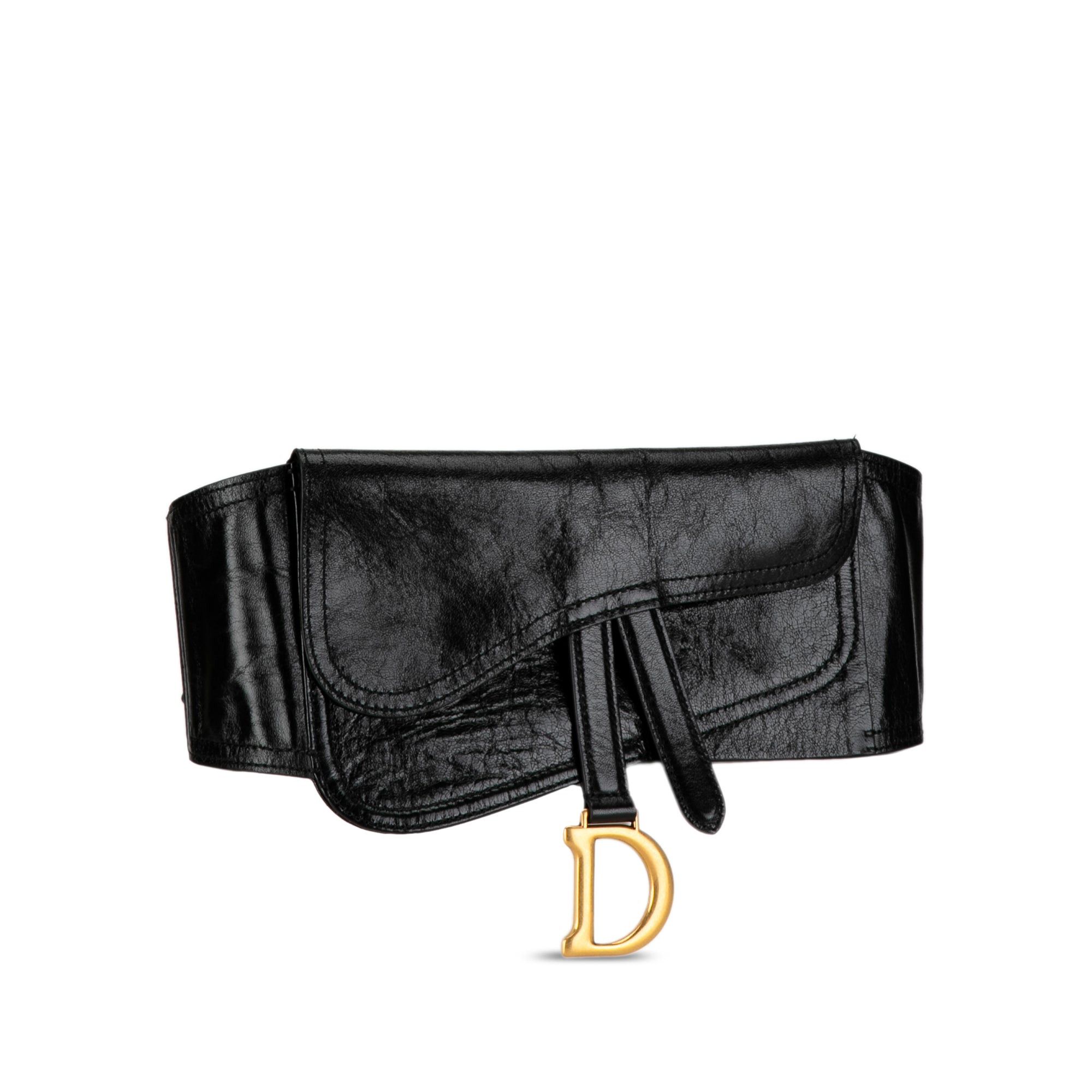 Dior Dior Crinkled Lambskin Saddle Belt Bag Black Size ONE SIZE - 2 Thumbnail
