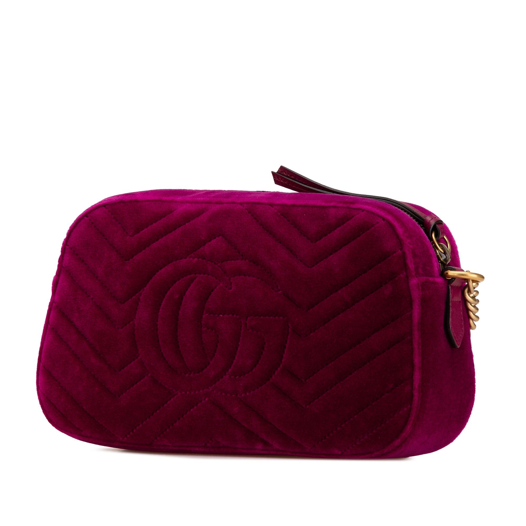 Gucci Gucci Small GG Marmont Velvet Matelasse Crossbody Purple Size ONE SIZE - 2 Thumbnail