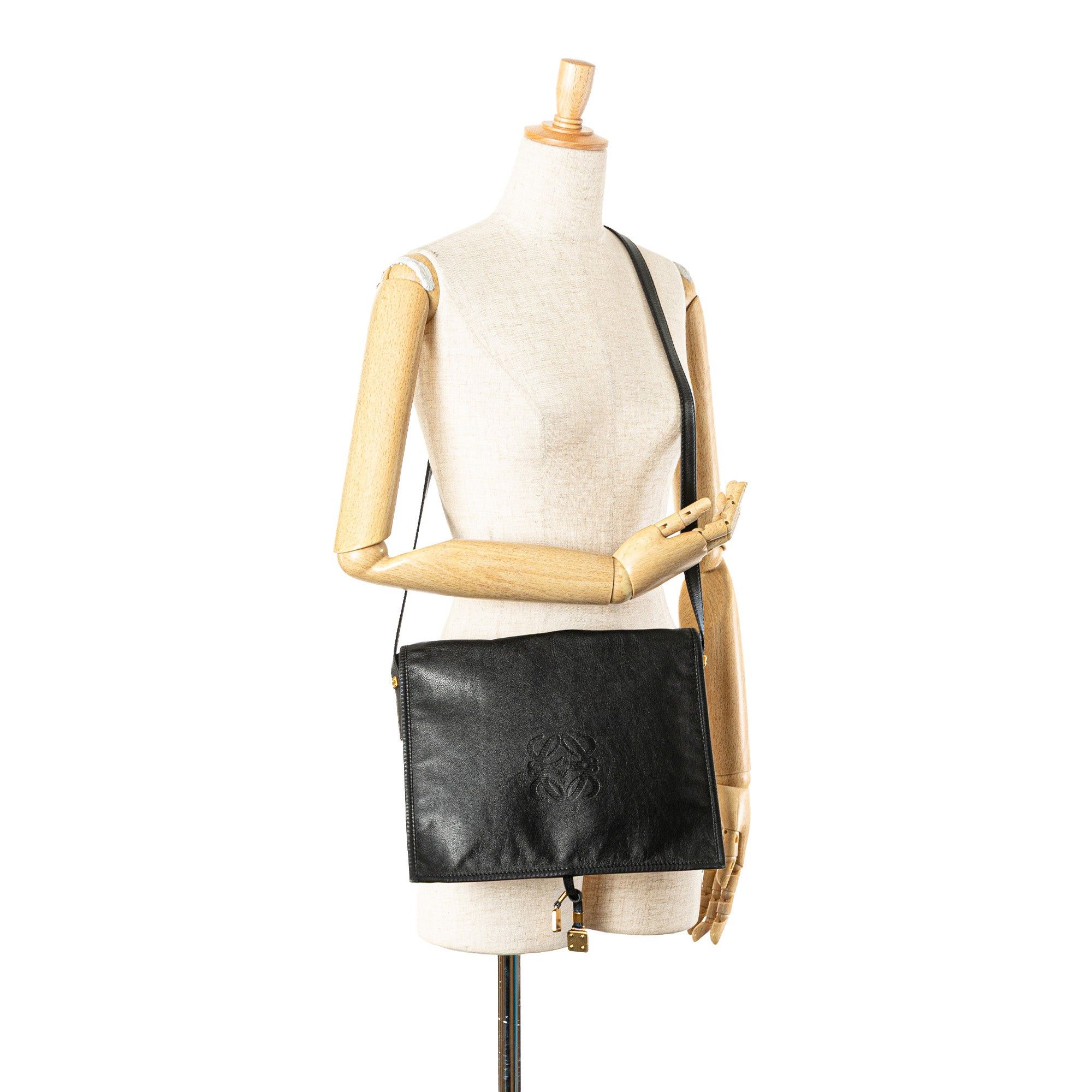Loewe LOEWE Anagram Leather Flap Crossbody Black Size ONE SIZE - 9 Thumbnail